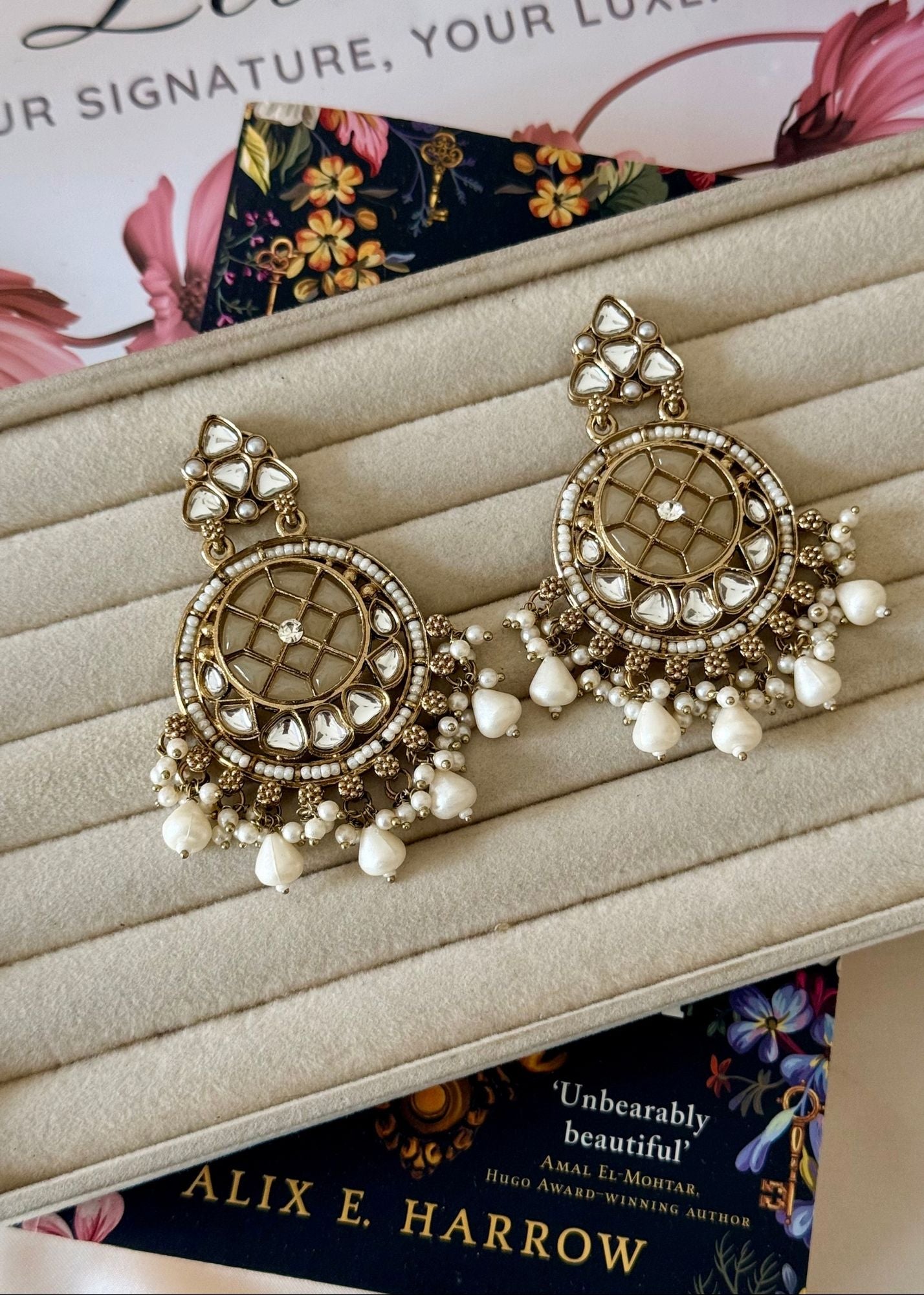 Earrings in Gold, ivory Color by - Trendy Women Earrings EUF5792