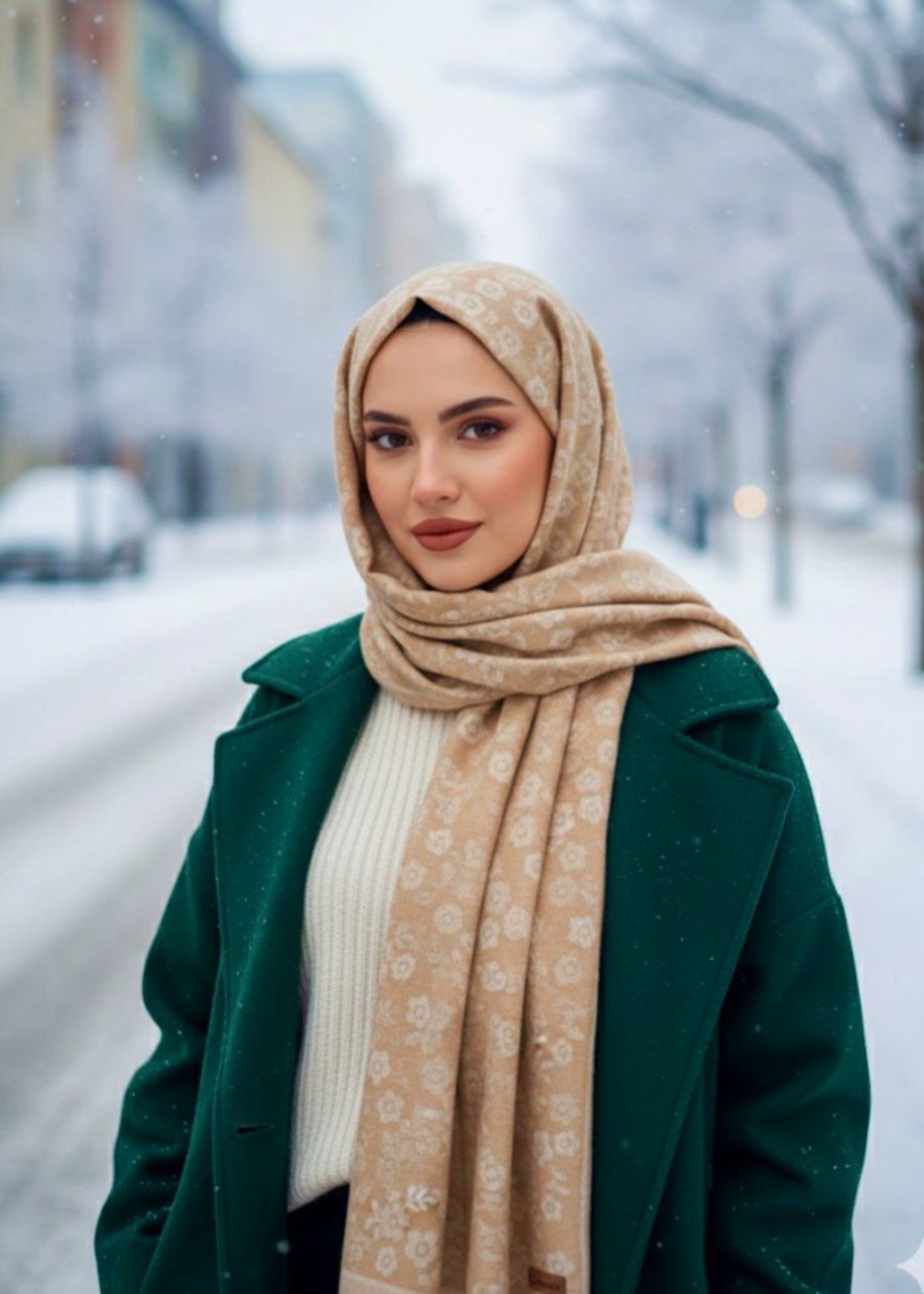 wool Hijab in Buttercream