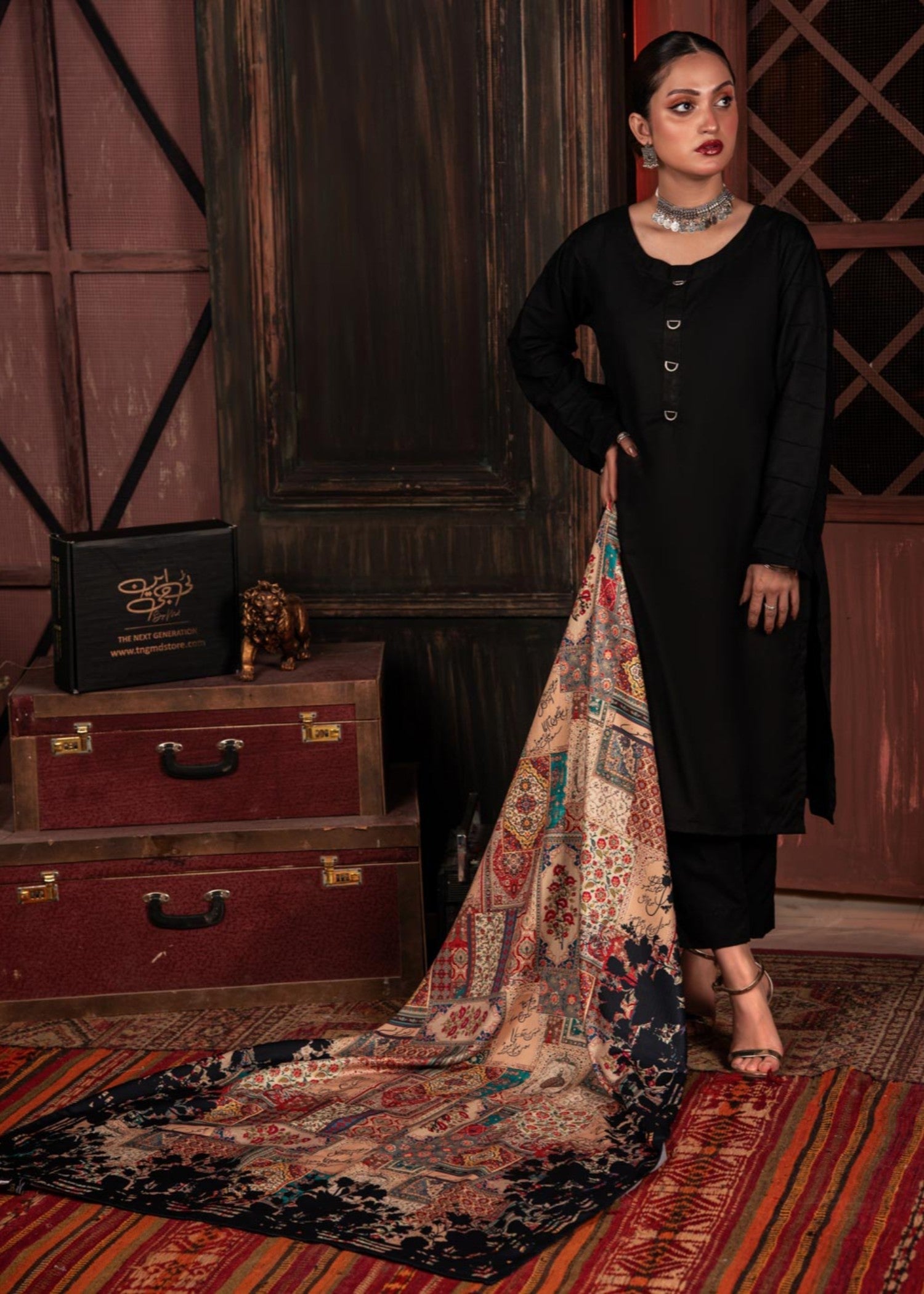 Dupatta in Multi Color by - Trendy Women Dupatta APE1778