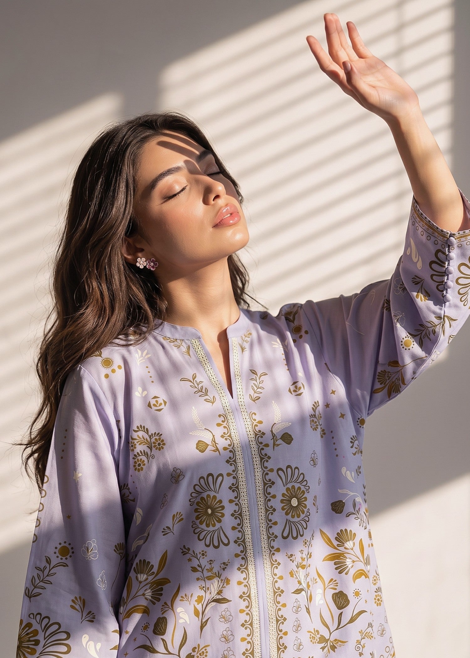 cotton Kurta Set in Cloud blue