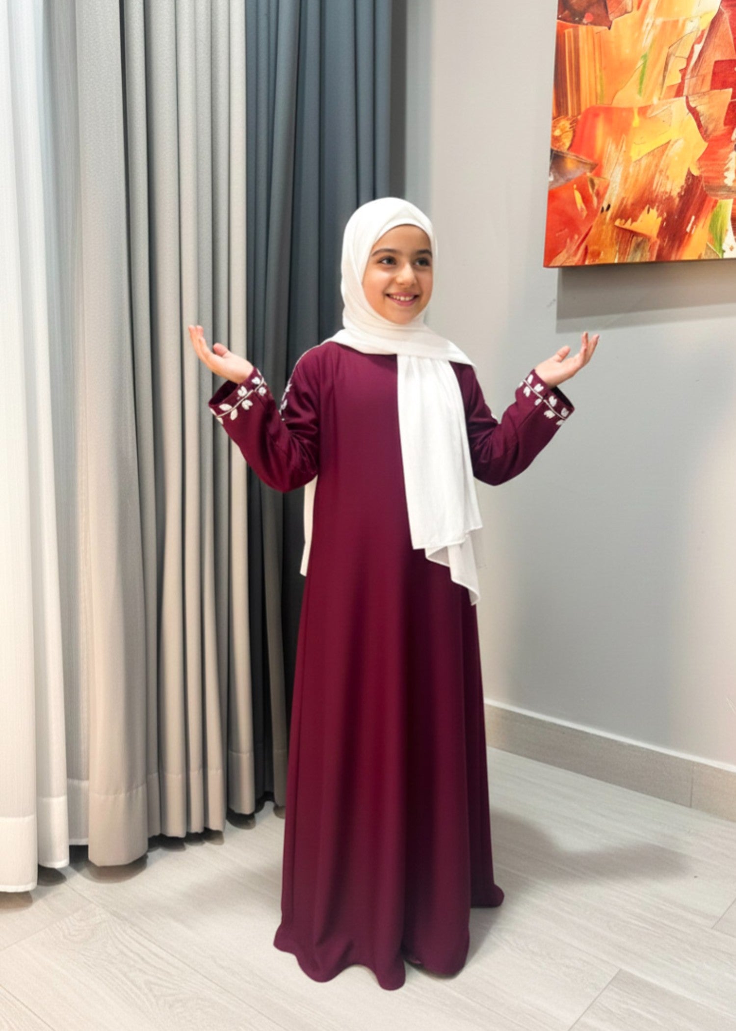 nidha Abaya in Blood red
