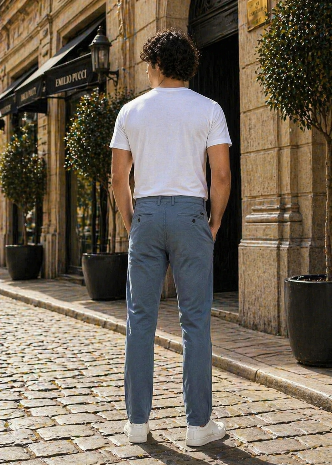 cotton Pants in Slate blue