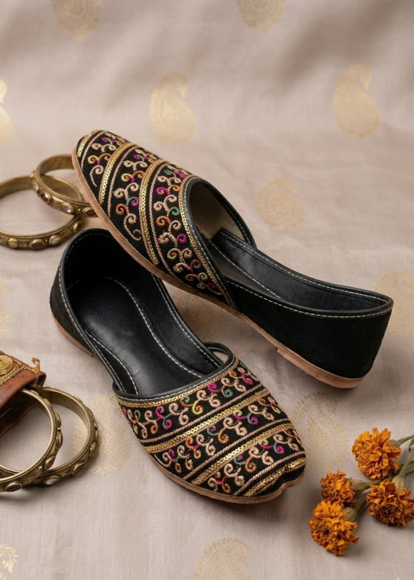 Khussa in Black by - High Quality Women Khussa RIH7888