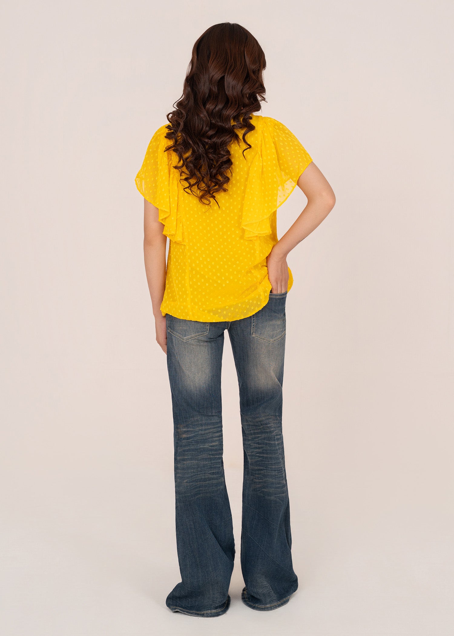 crepe Top in Mustard