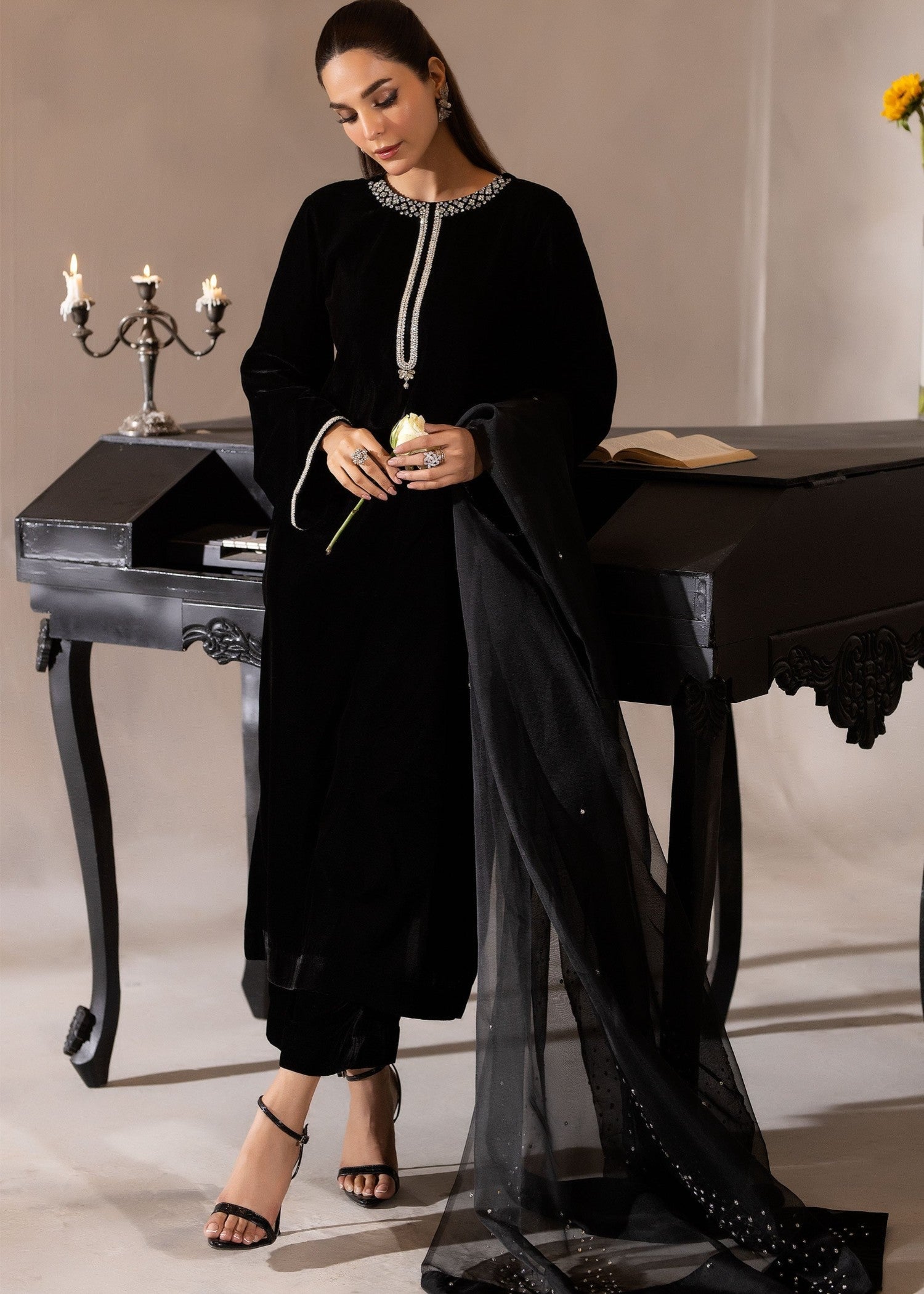 velvet Co Ord Sets in Black