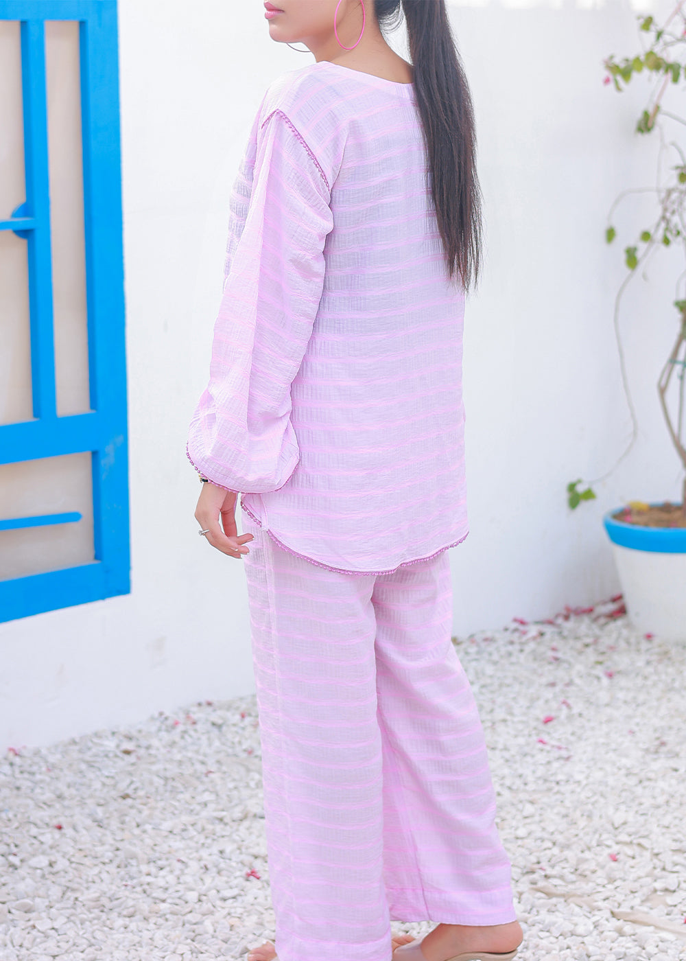 cotton Co ord Sets in Light pink