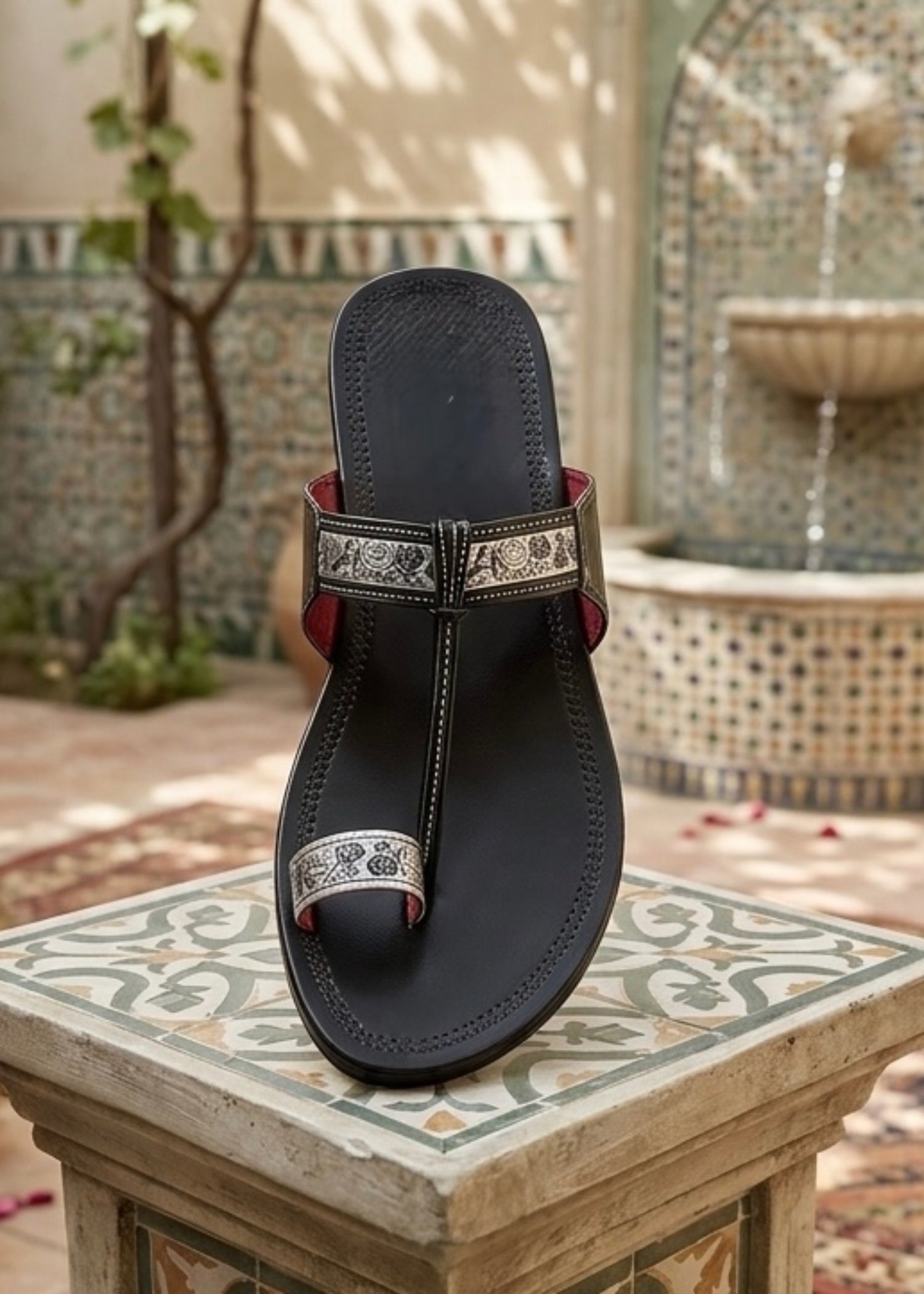 Kolapuri in Silver, black by - High Quality Women Kolapuri SSN9408