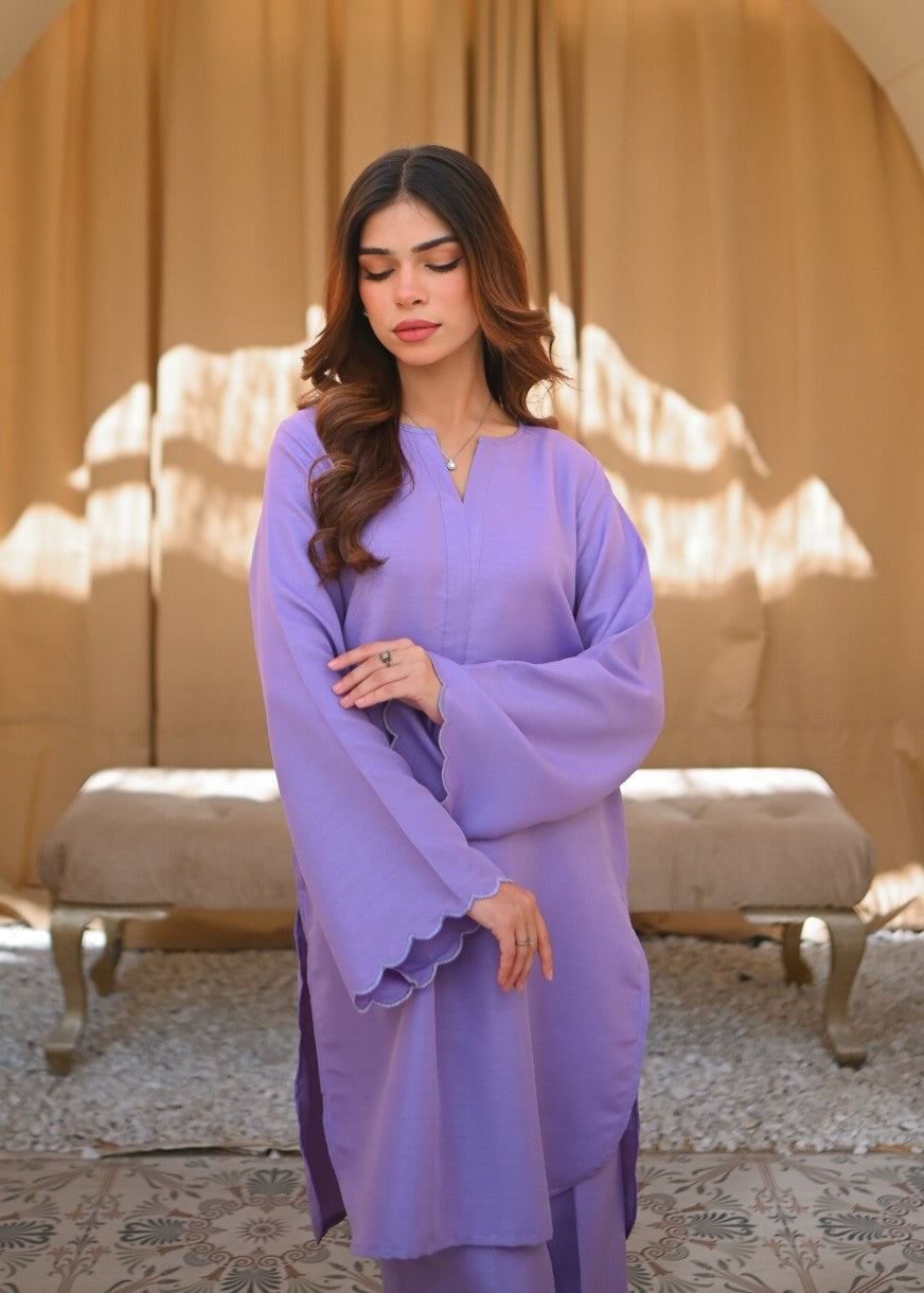 raw silk Co Ord Sets in Lilac