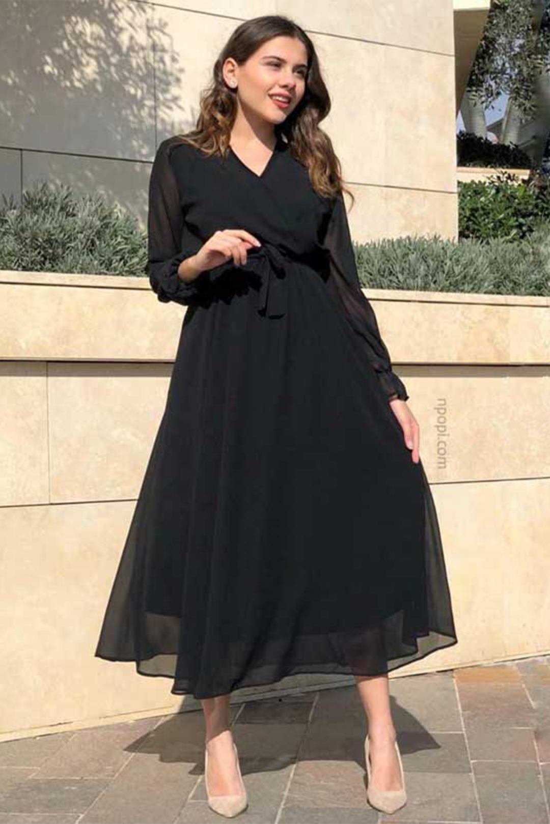 chiffon Dress in Black