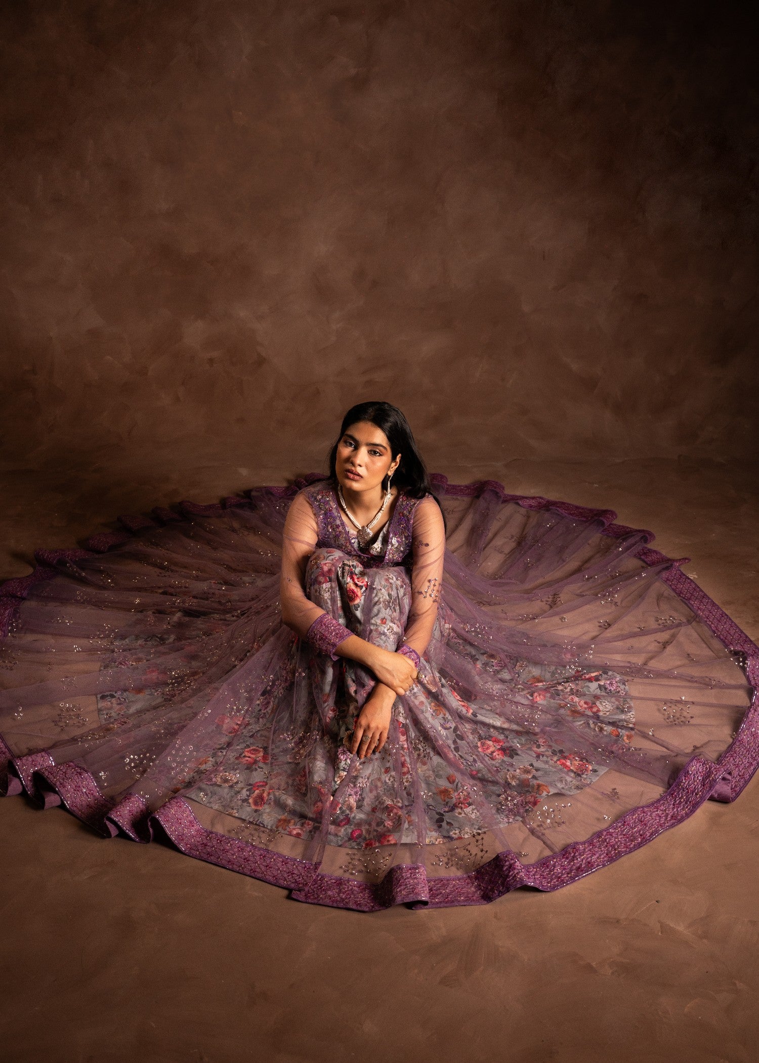 net Maxi in Grey, purple