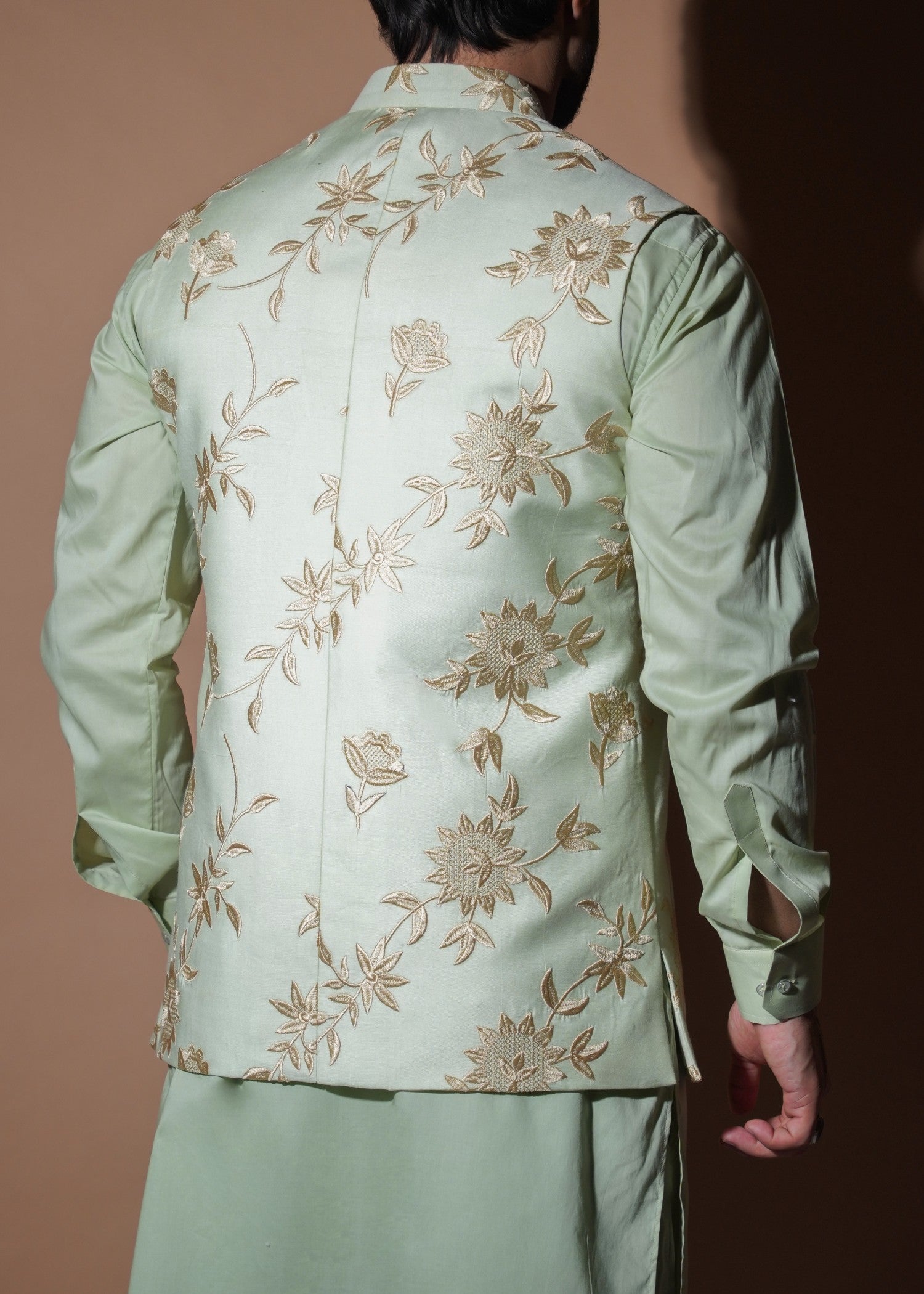 tropical Waistcoat in Mint green