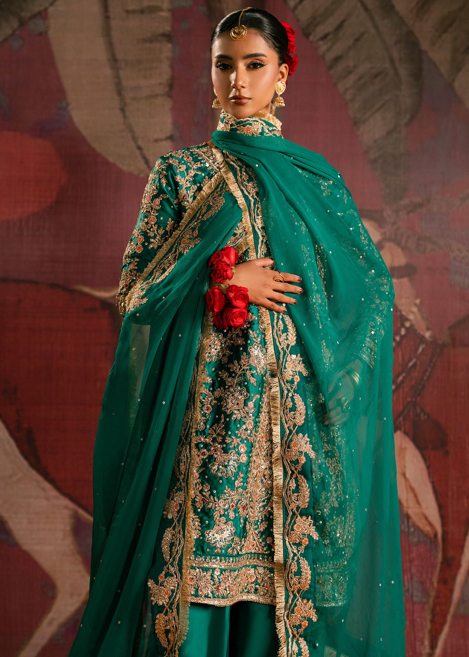 charmuse/shamooz Kurta Set in Bottle green