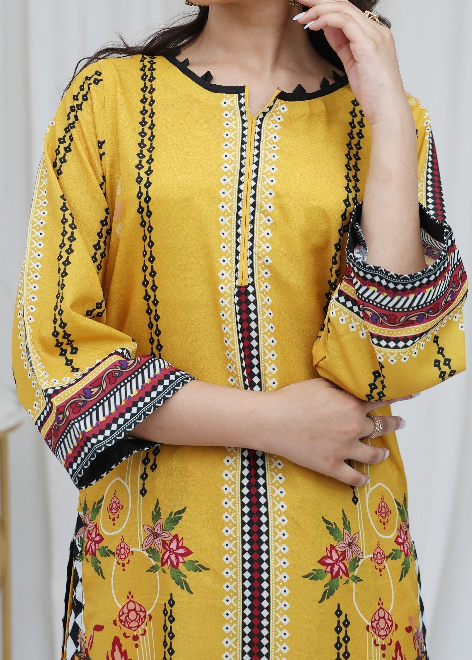 poly lawn Co Ord Sets in Mustard