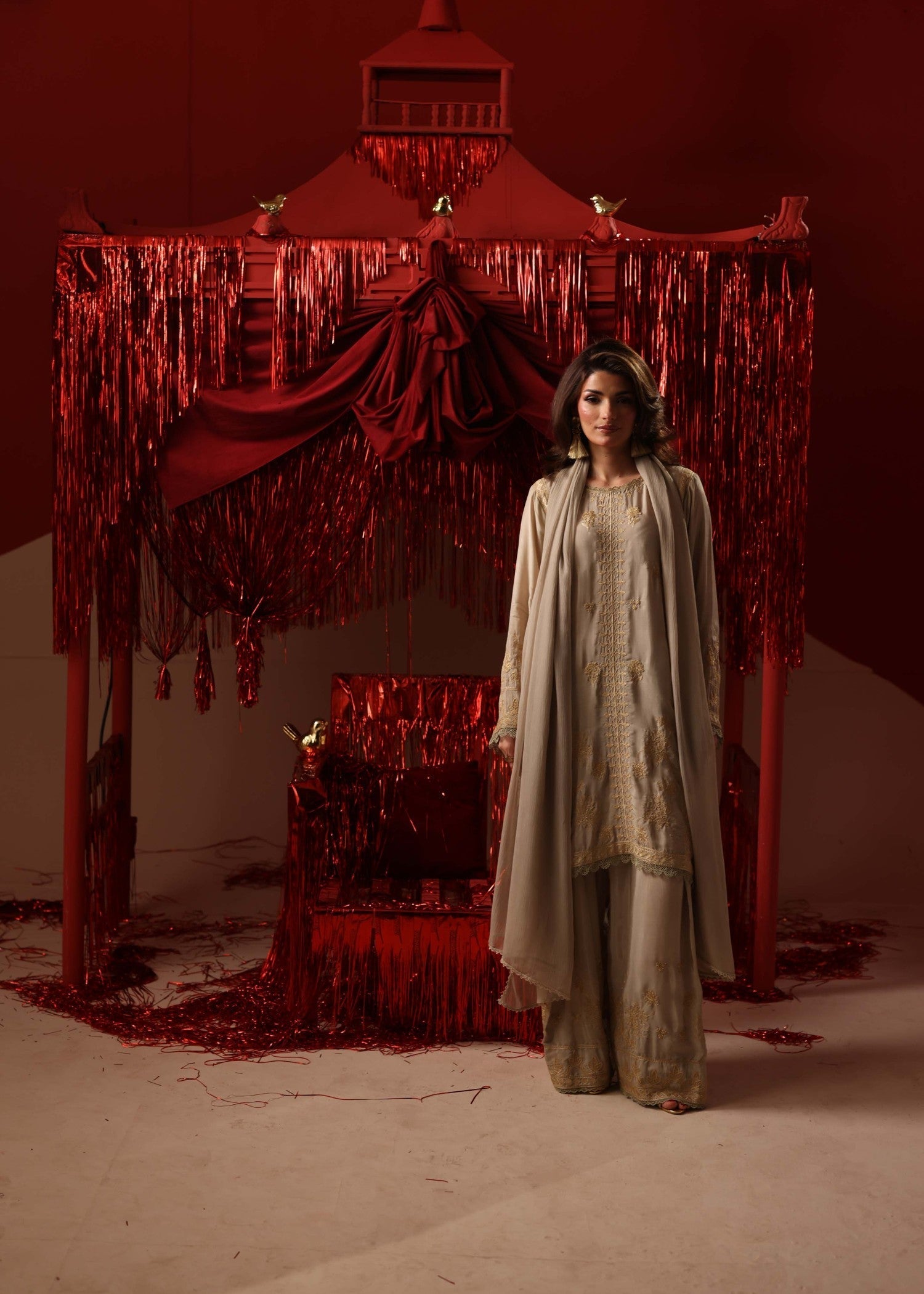 viscose Kurta Set in Vanilla