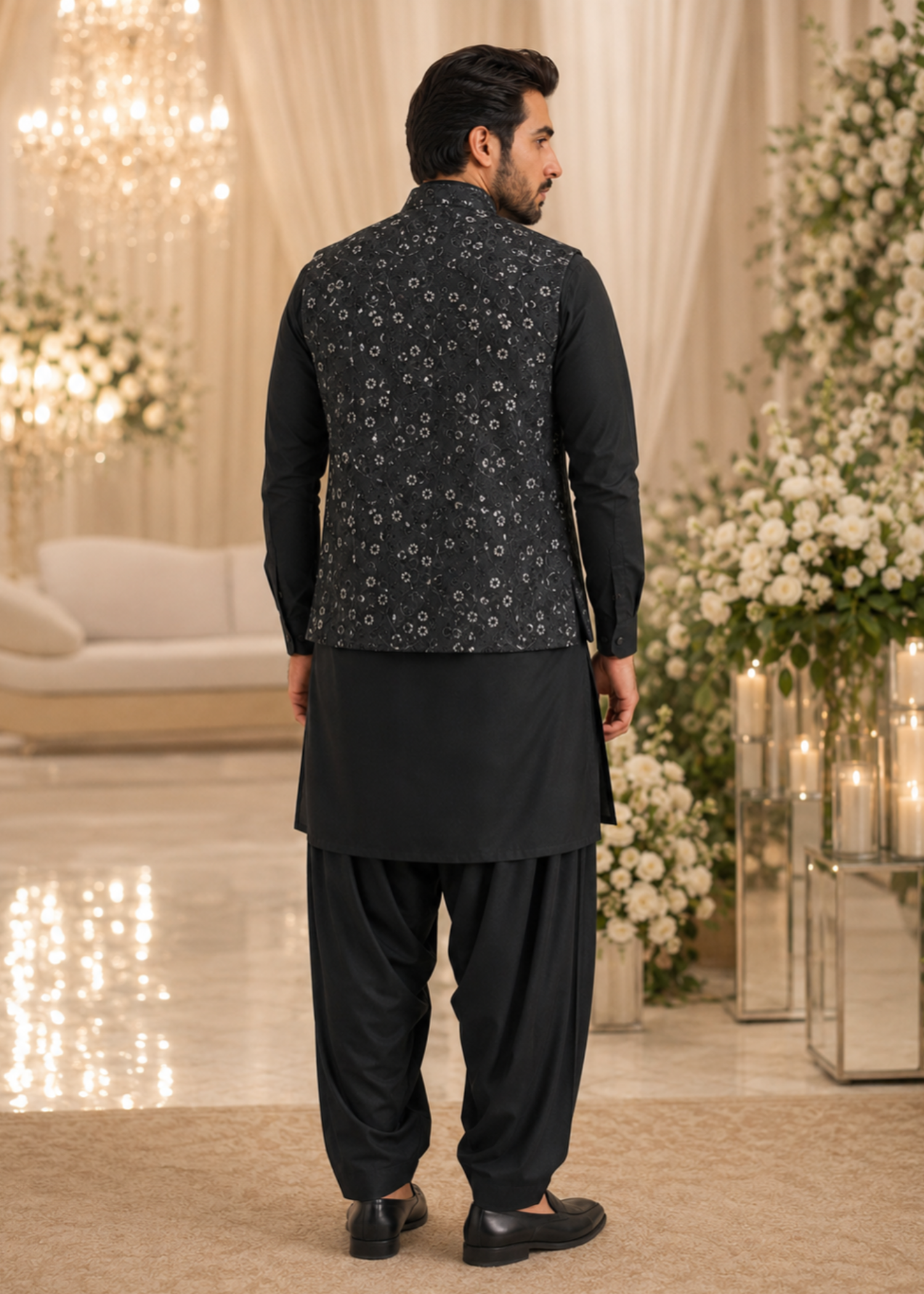 suiting Waistcoat in Black by The Great Masters (TGM)