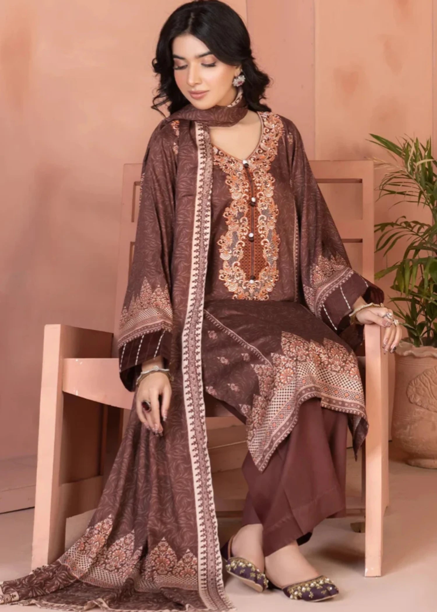 linen Unstitched in Brown