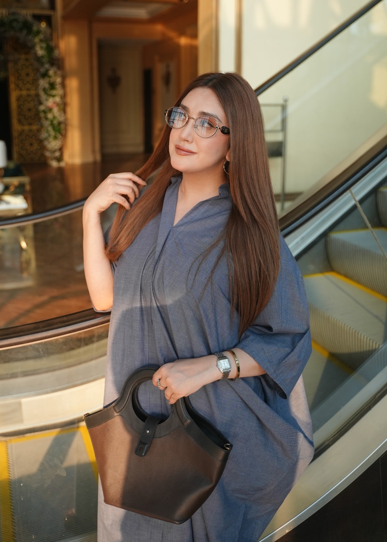 cotton Kaftan in Dark grey