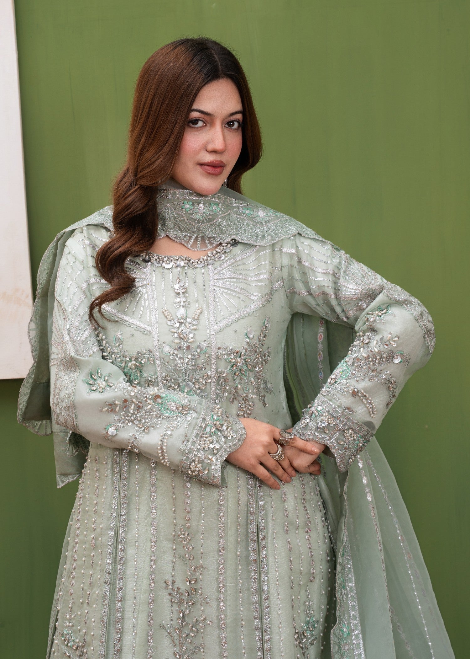 organza Maxi in Tea green