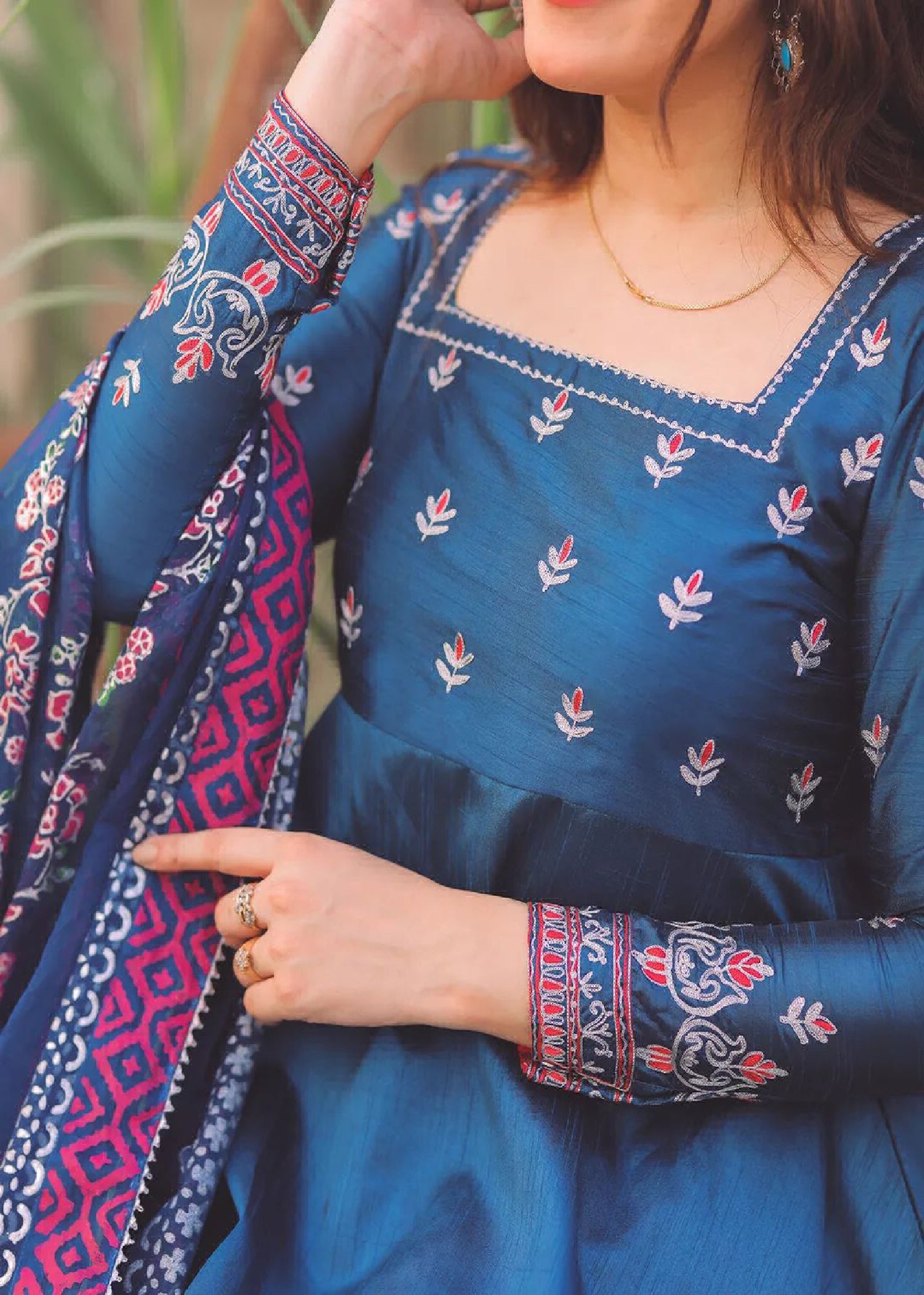 raw silk Lehenga in Blue
