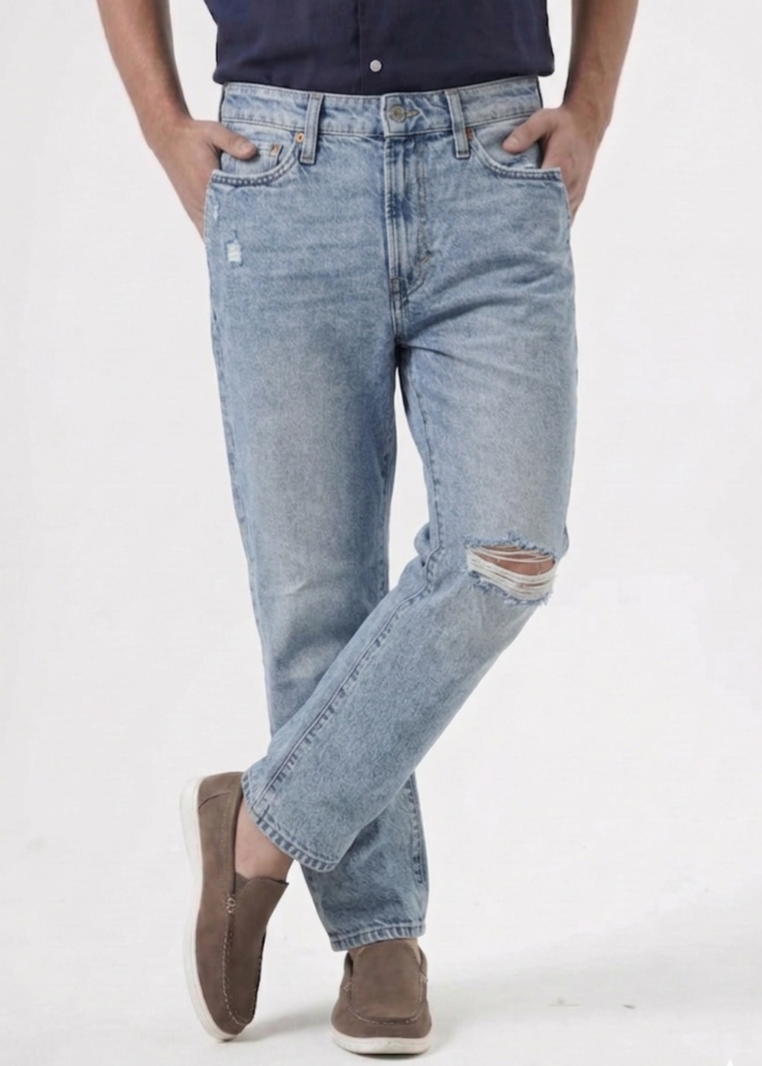 cotton Pants in Light blue