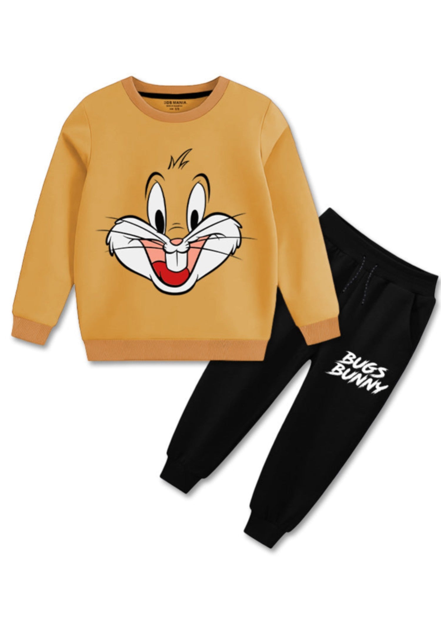 fleece Tracksuit in Black, mustard