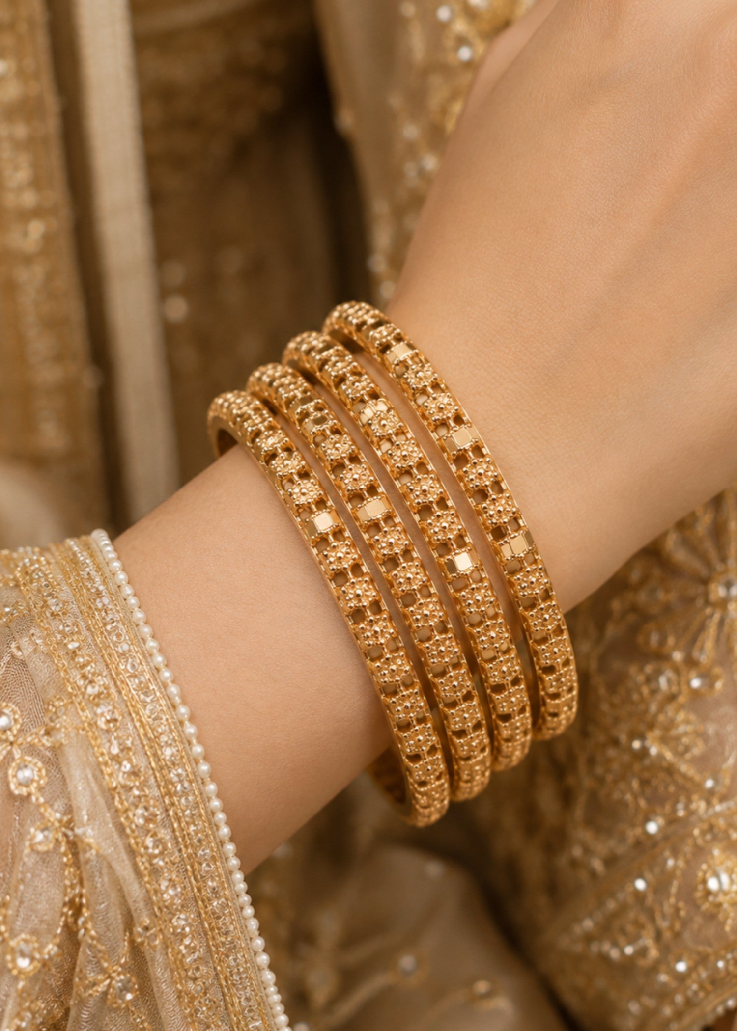 Bangles in Gold Color by - Trendy Women Bangles OJX3745