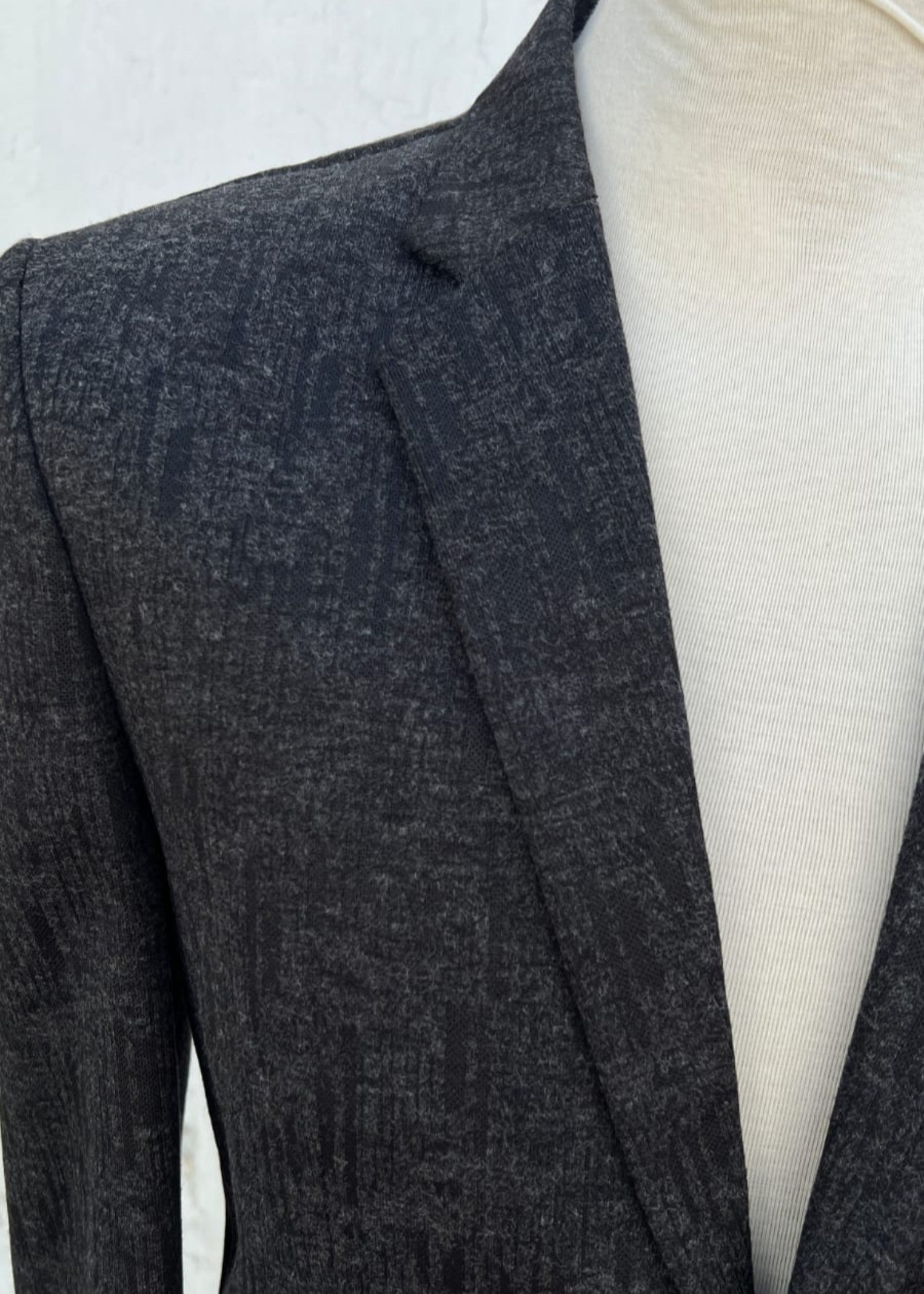 tweed wool Blazer in Smoke black