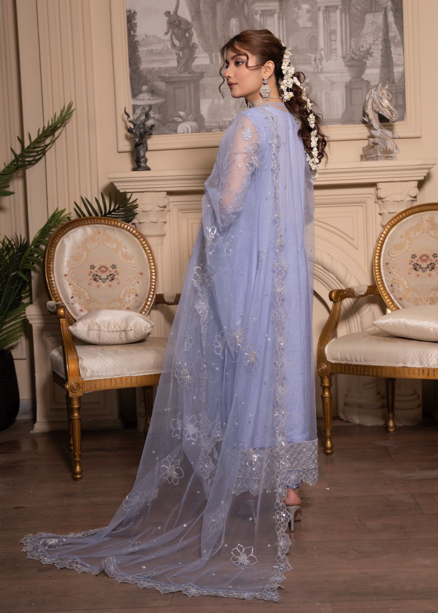 net Gown in Lavender mist