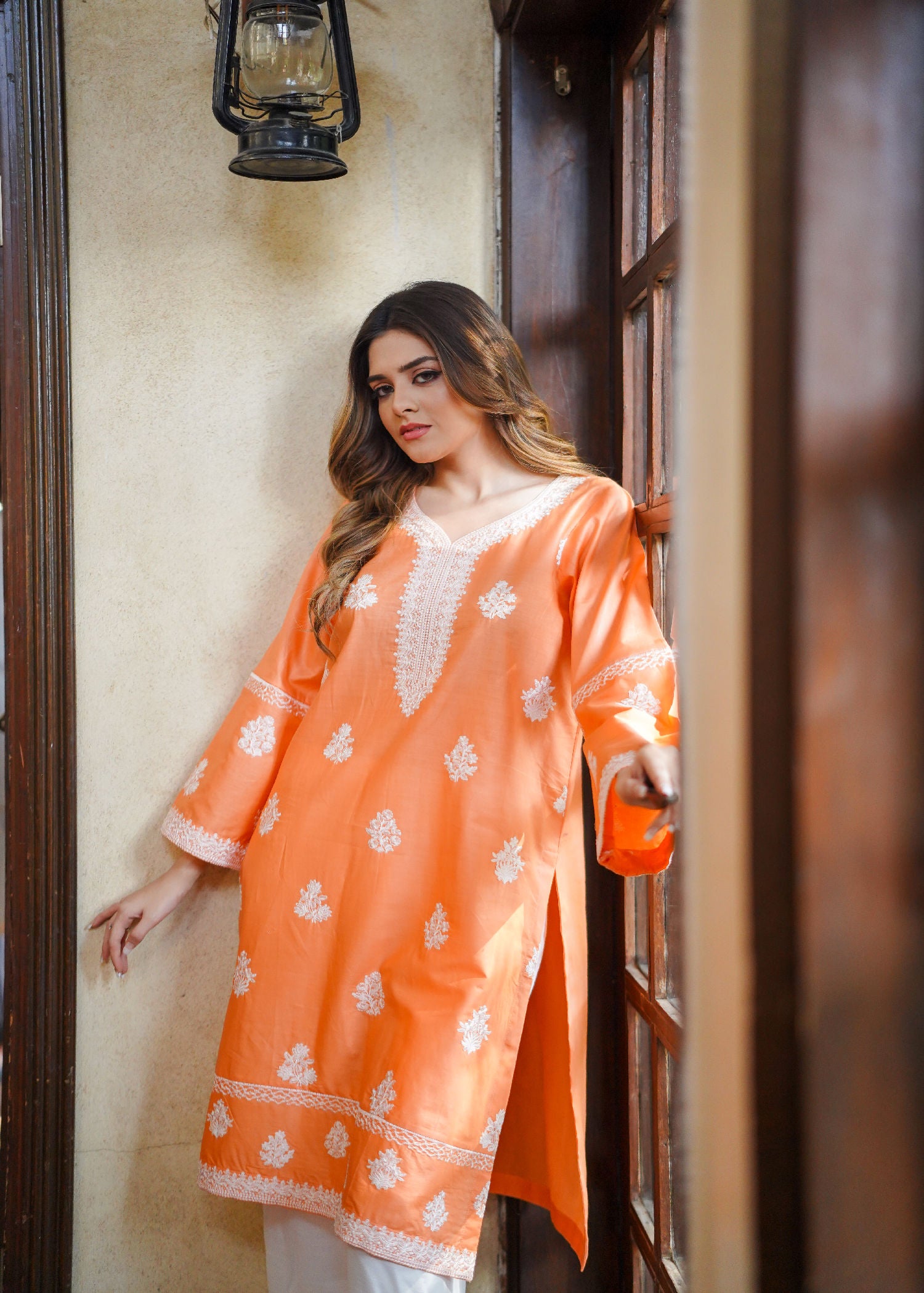 cotton Kurti in Orange