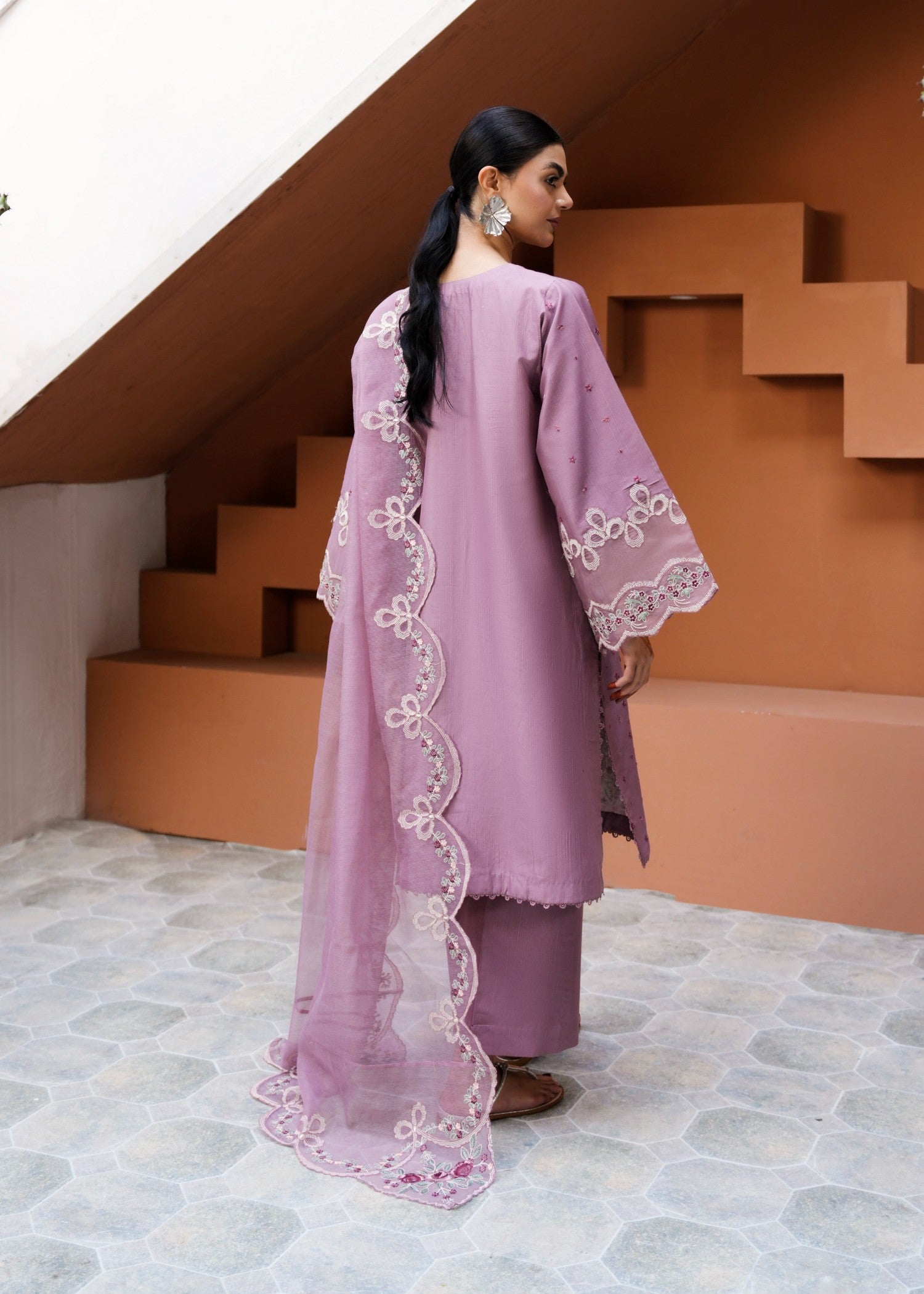 lawn Unstitched in Lavender pink