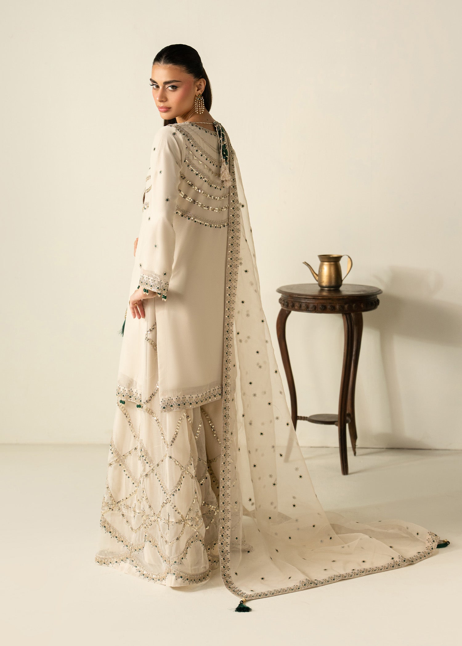 chiffon Sharara in White