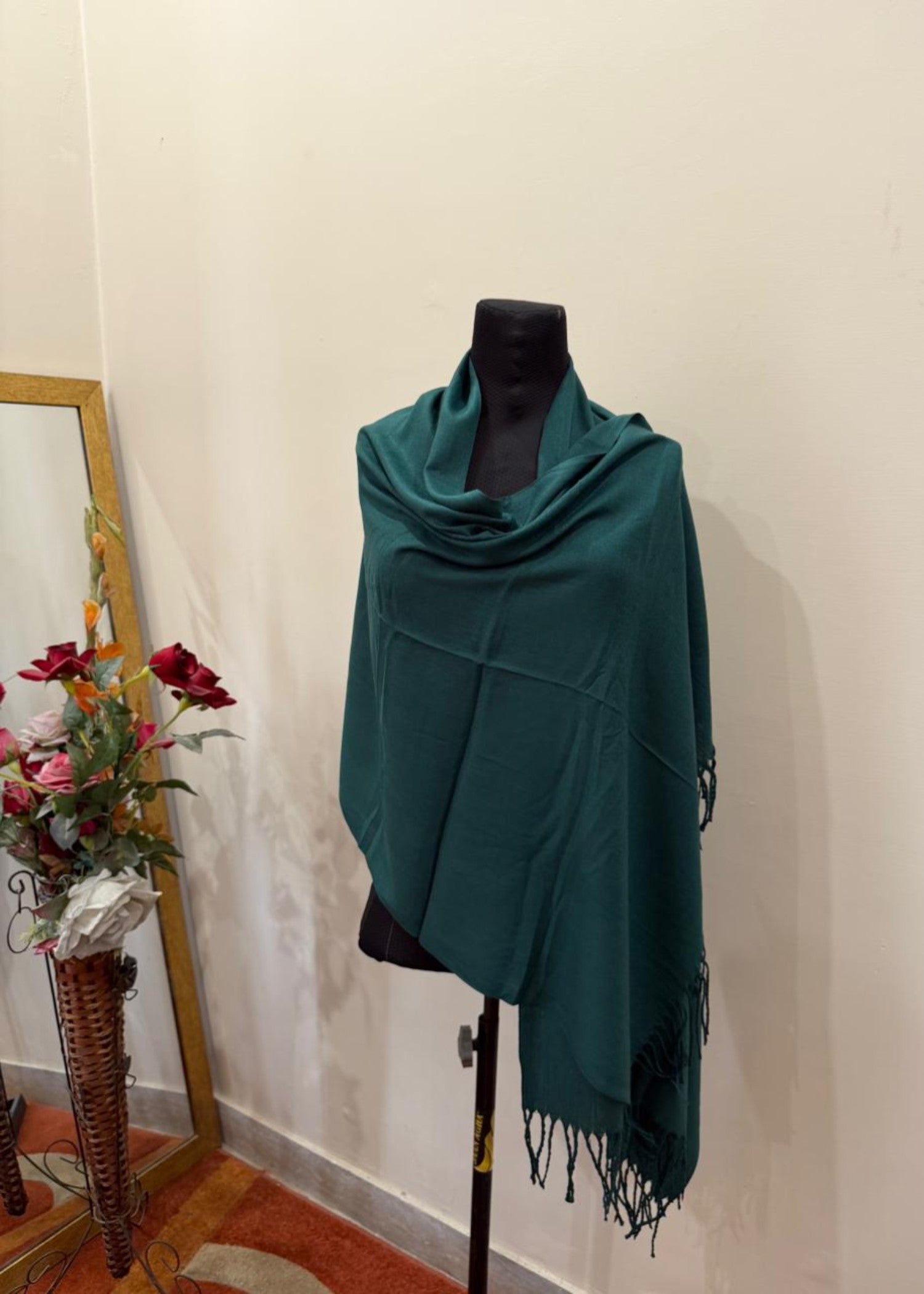 cashmere wool Hijab in Bottle green