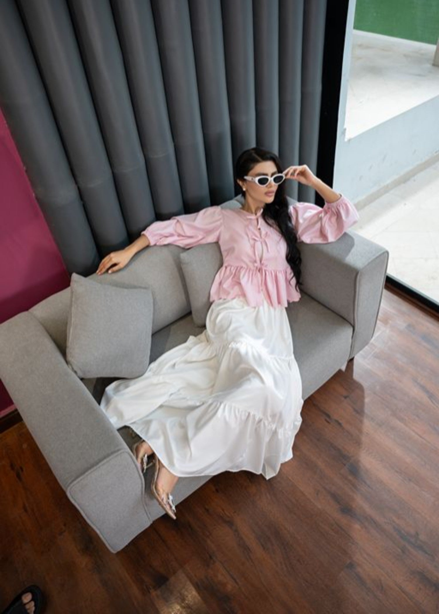tropical Top in Pastel pink