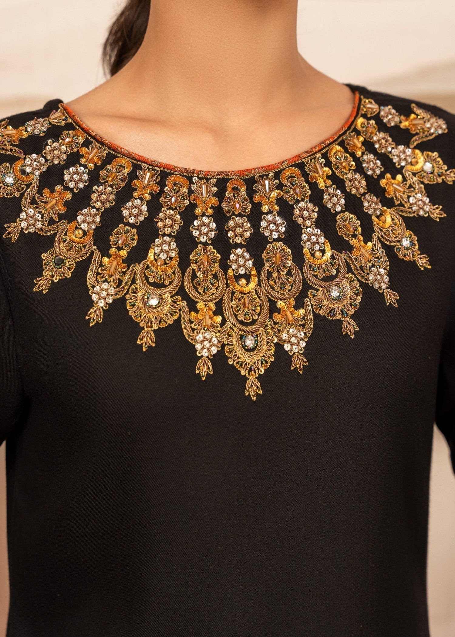 viscose thai silk Kurta Set in Black