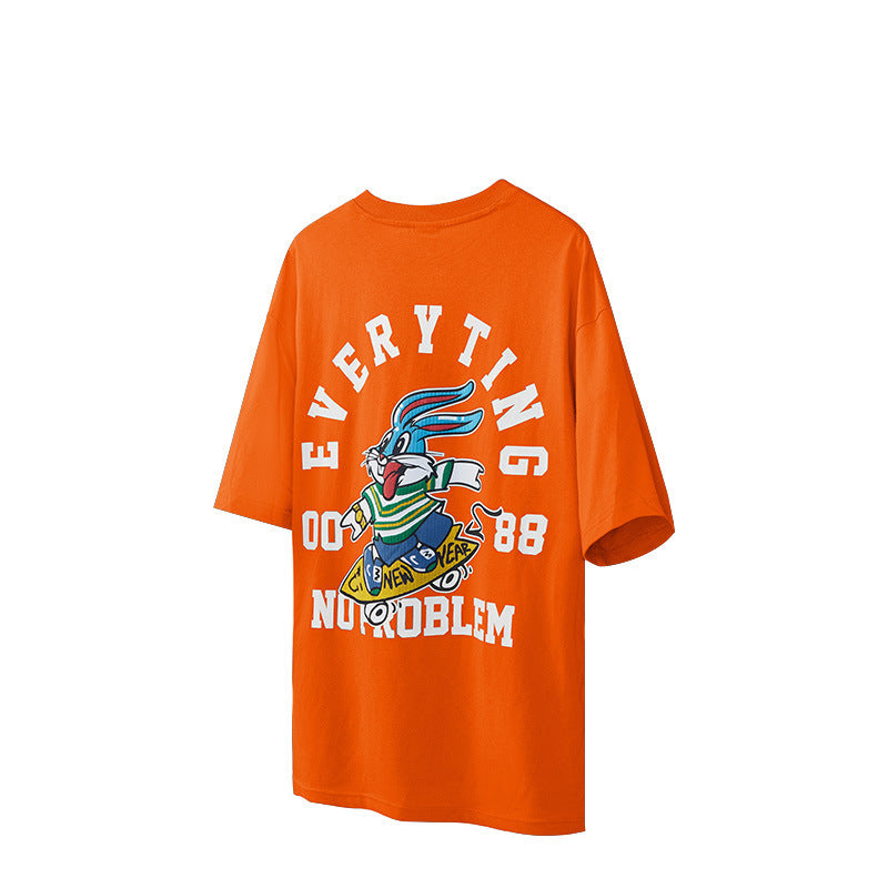 Fashion Loose Rabbit Printed Short-sleeved T-shirt