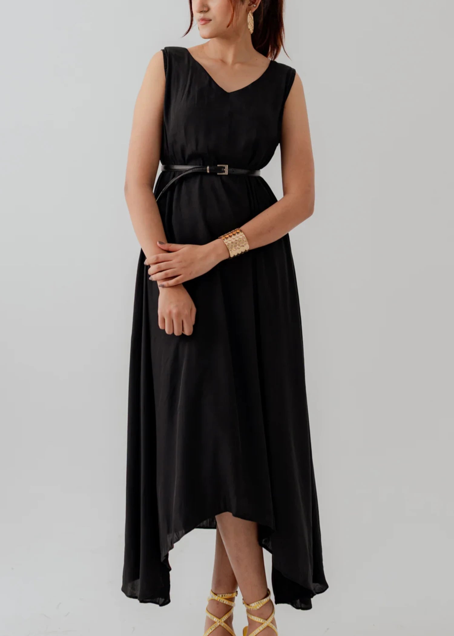polyester Dress in Black