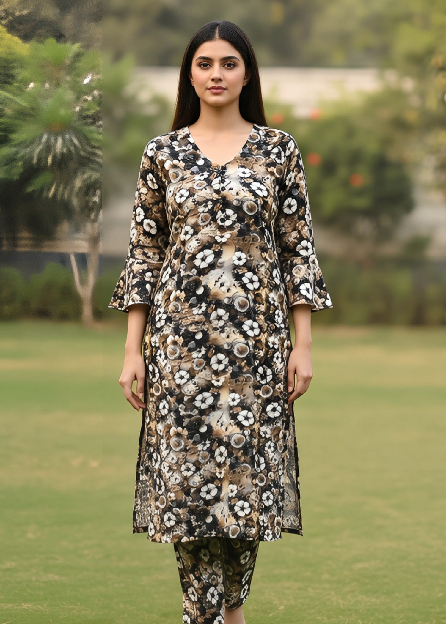 cotton Co Ord Sets in Black, multi