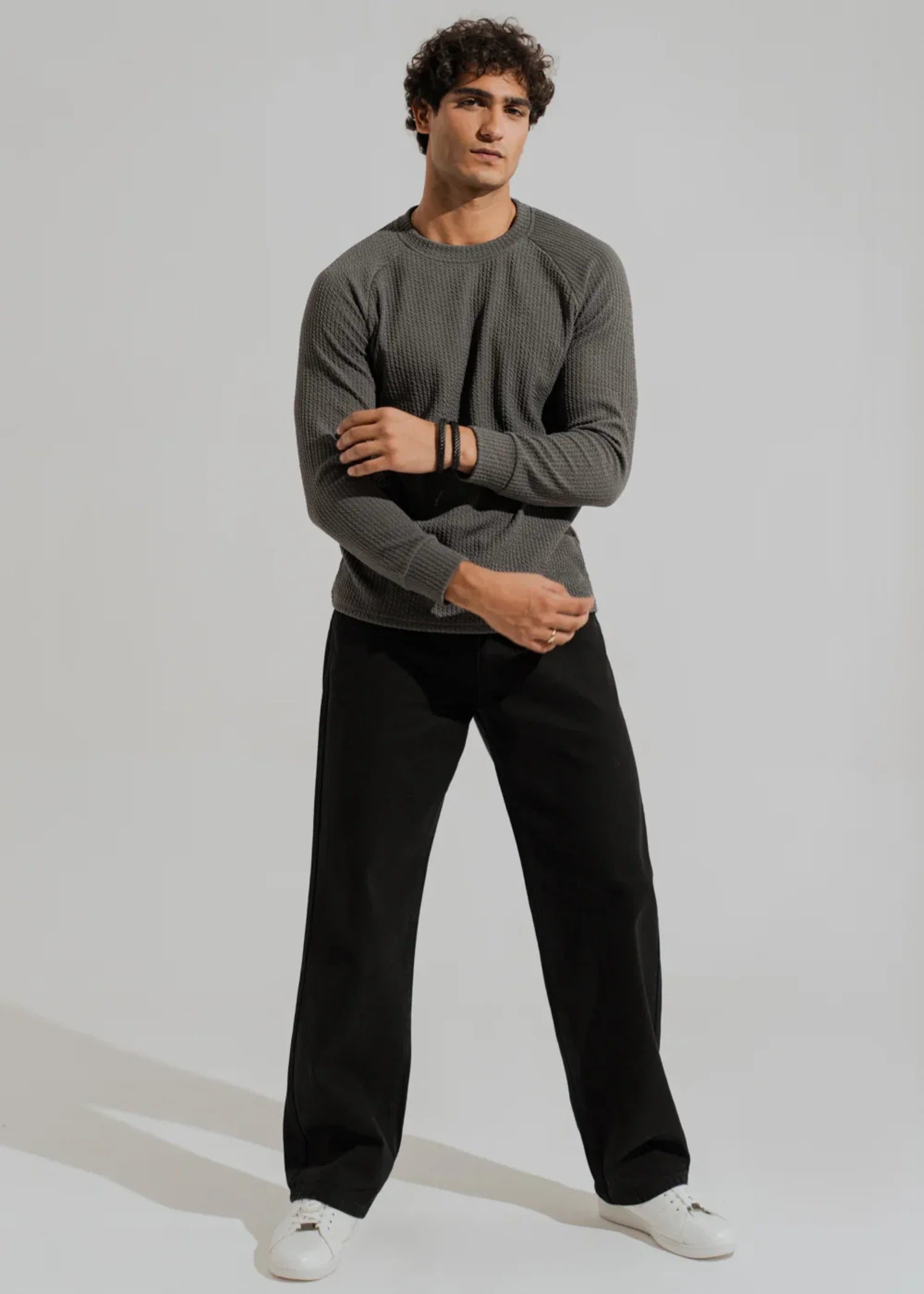 polyester Sweatshirt in Charcoal