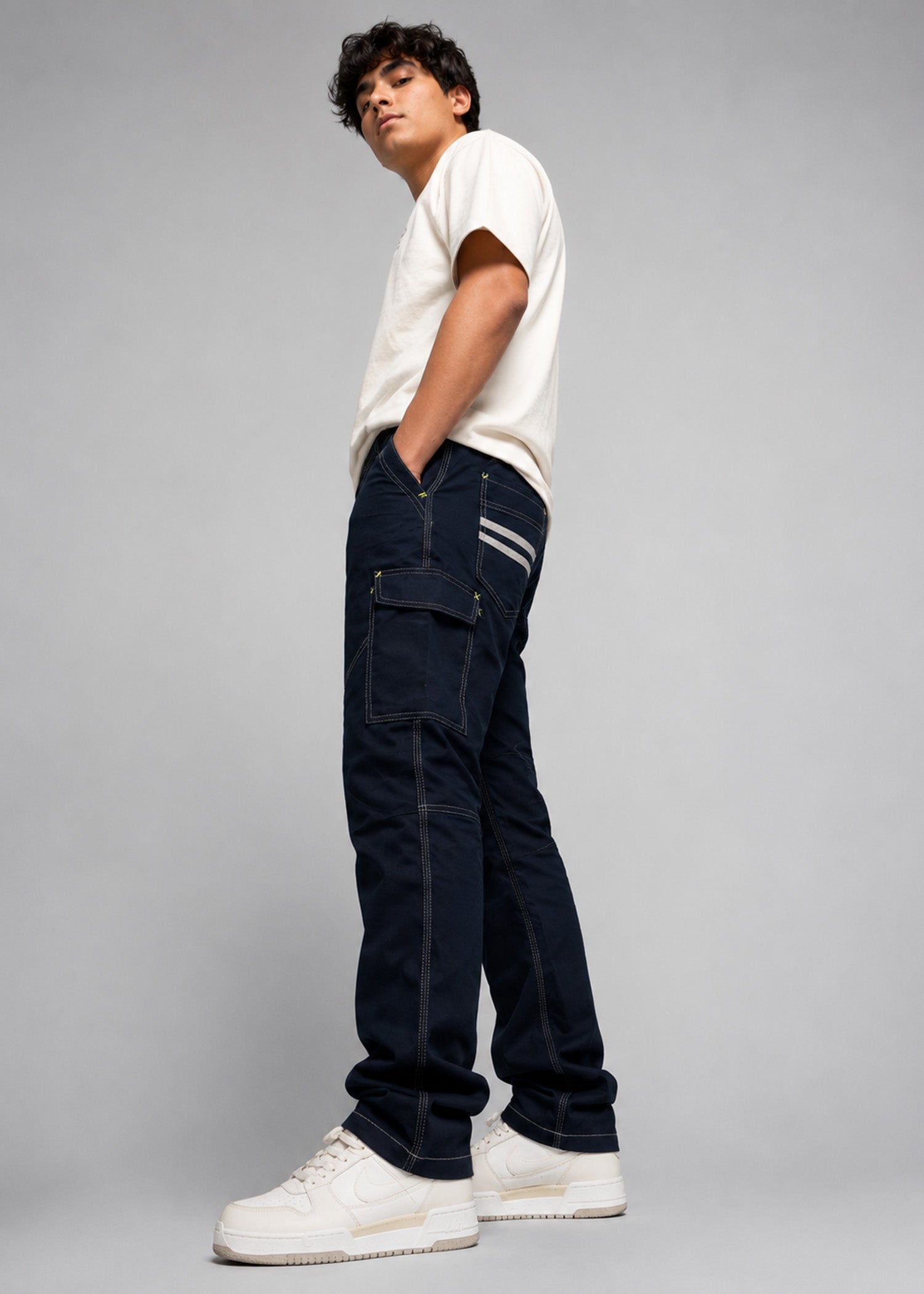 cotton Pants in Navy blue by FLO Nine99