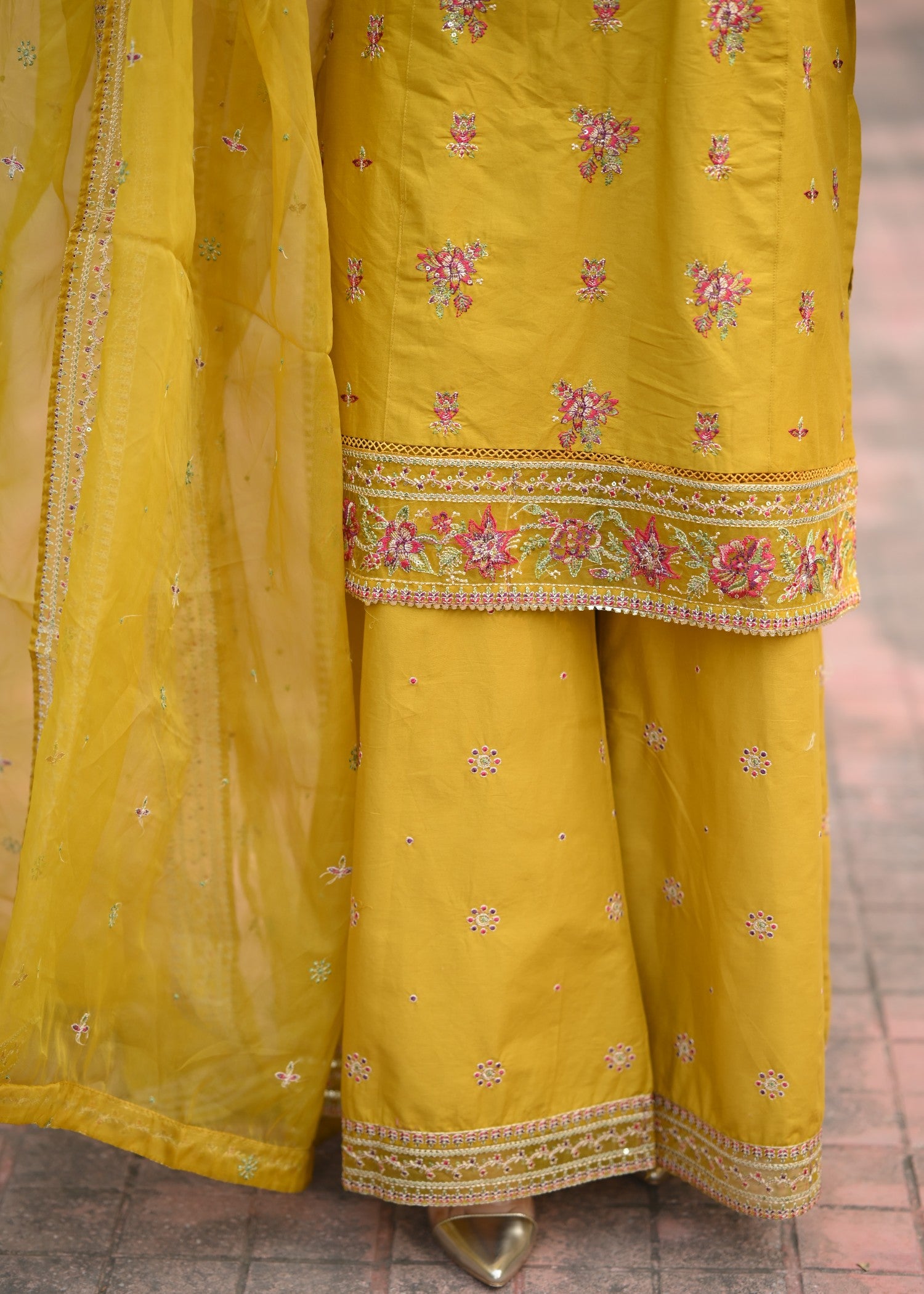 linen Kurta Set in Mustard