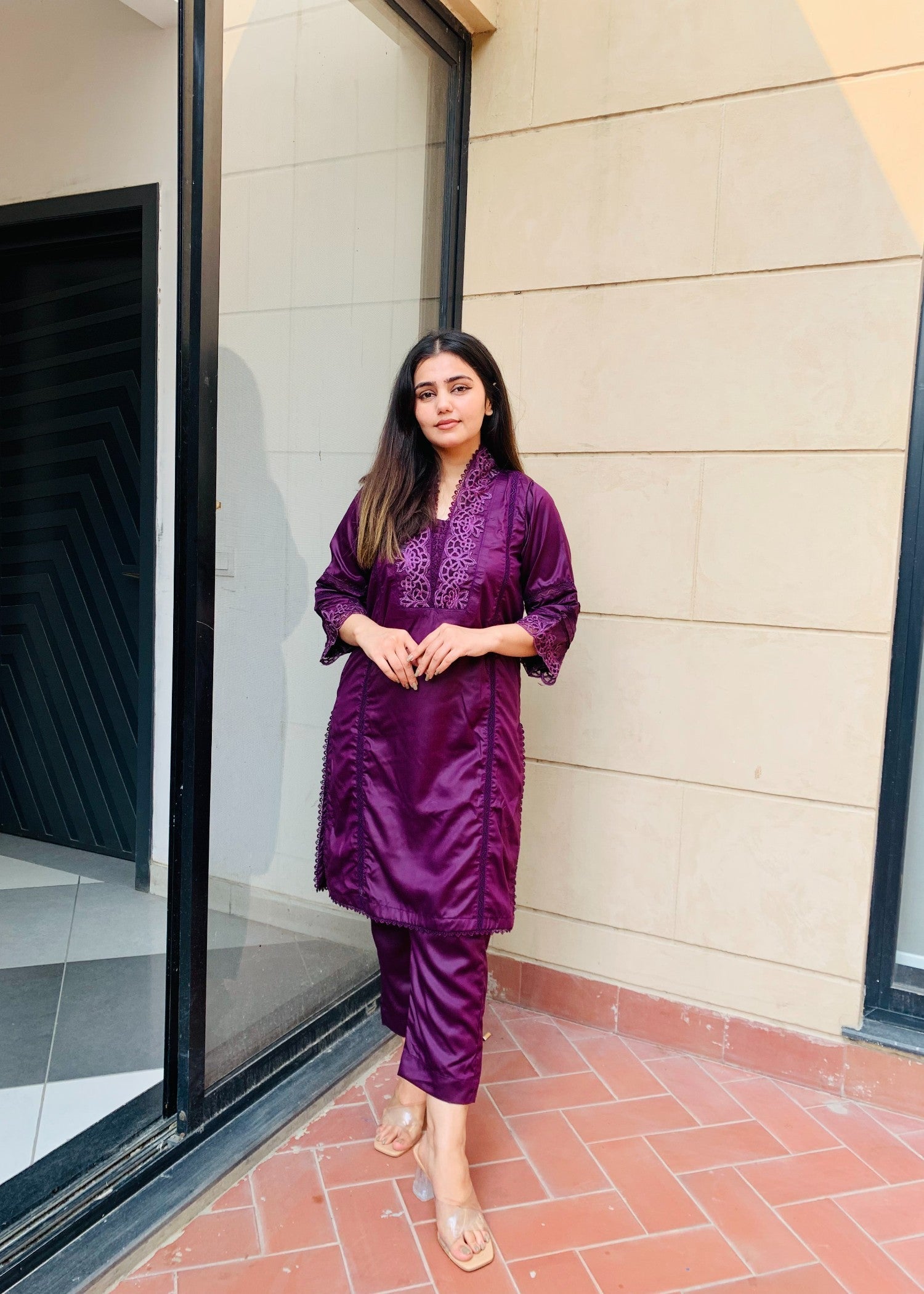 silk Co Ord Sets in Purple