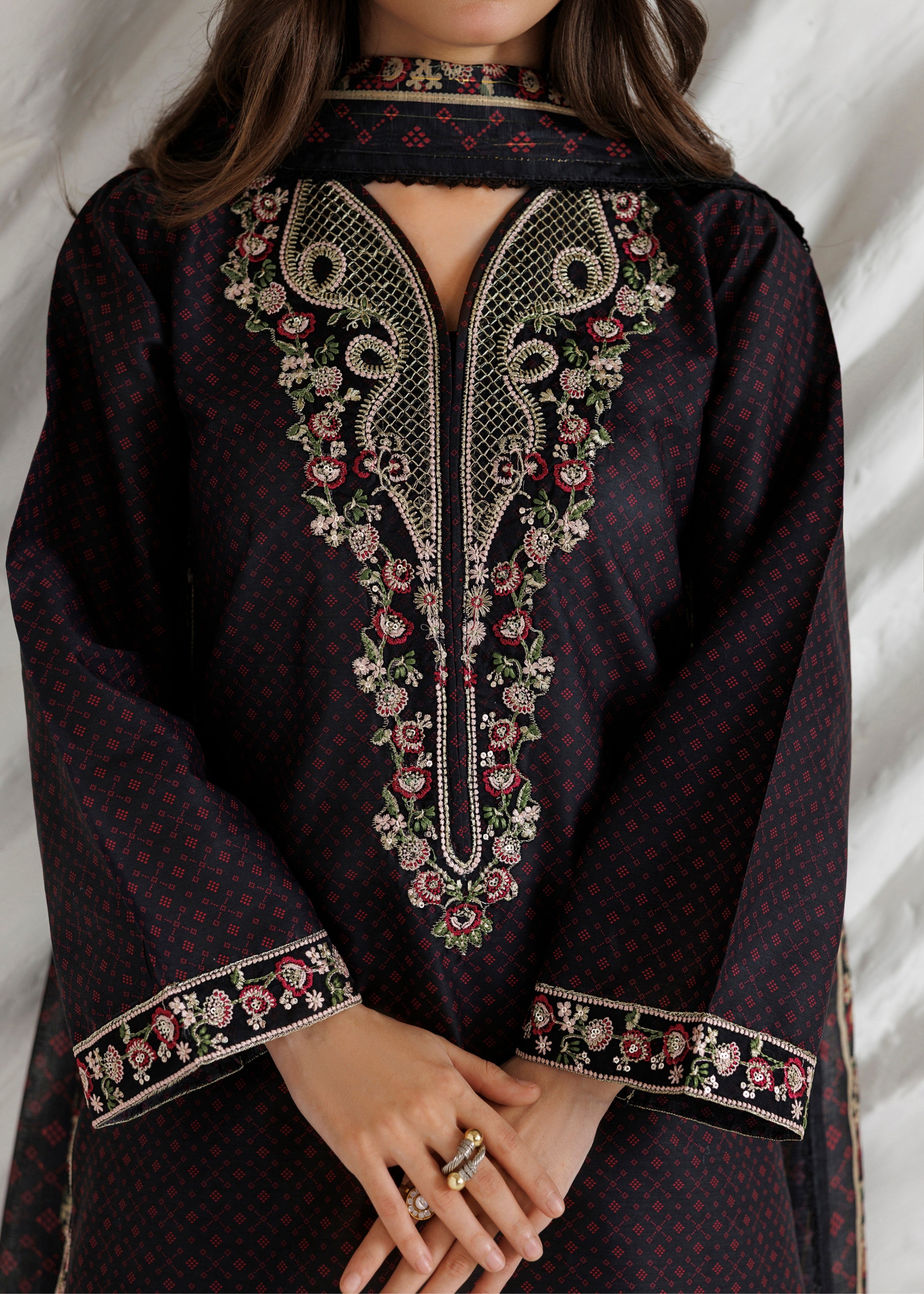 cotton Kurta Set in Purple