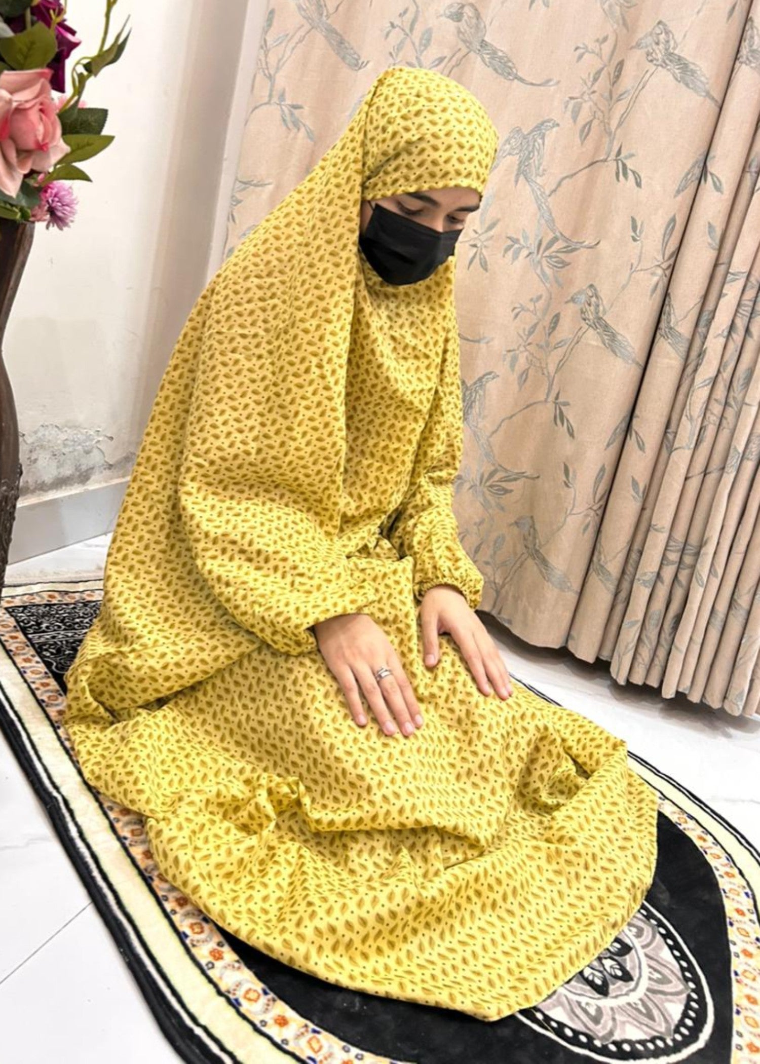 cotton linen Chaddar in Mustard