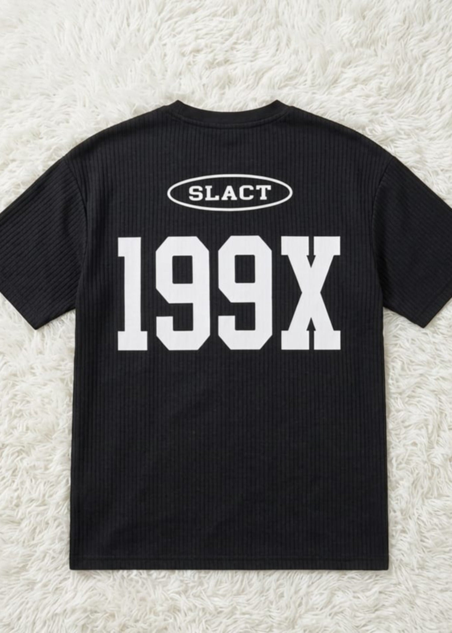 silk cotton net T Shirt in Black