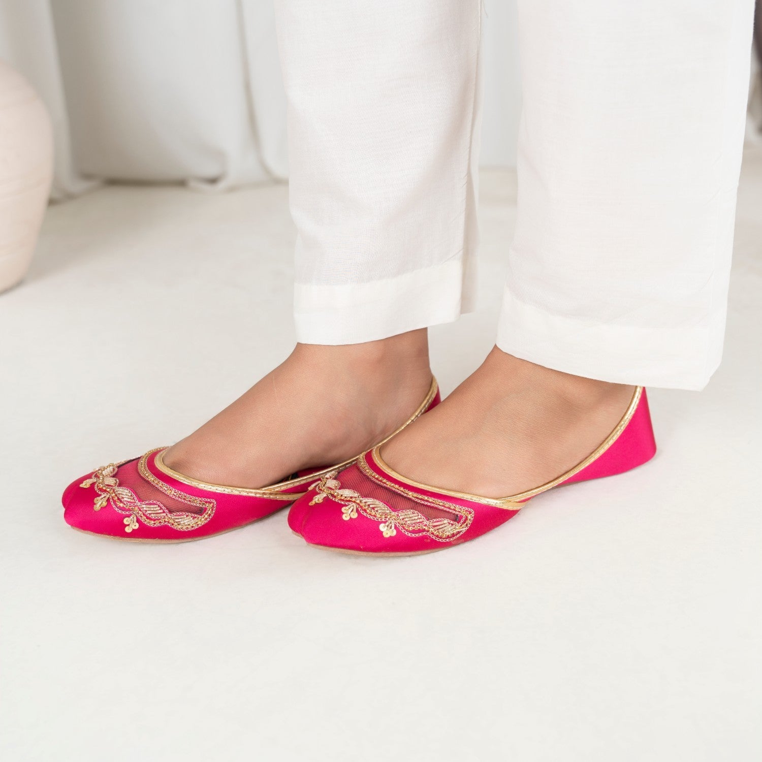 Khussa in Hot pink by - High Quality Women Khussa UXA8991