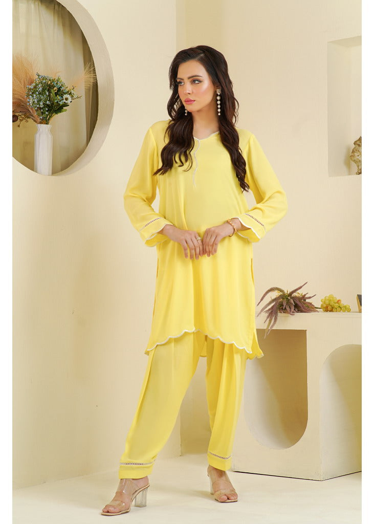 georgette Co Ord Sets in Yellow