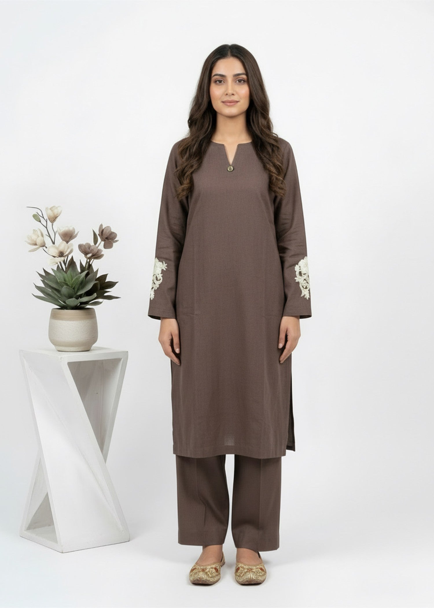 wash & wear Kurta Set in Brunette brown