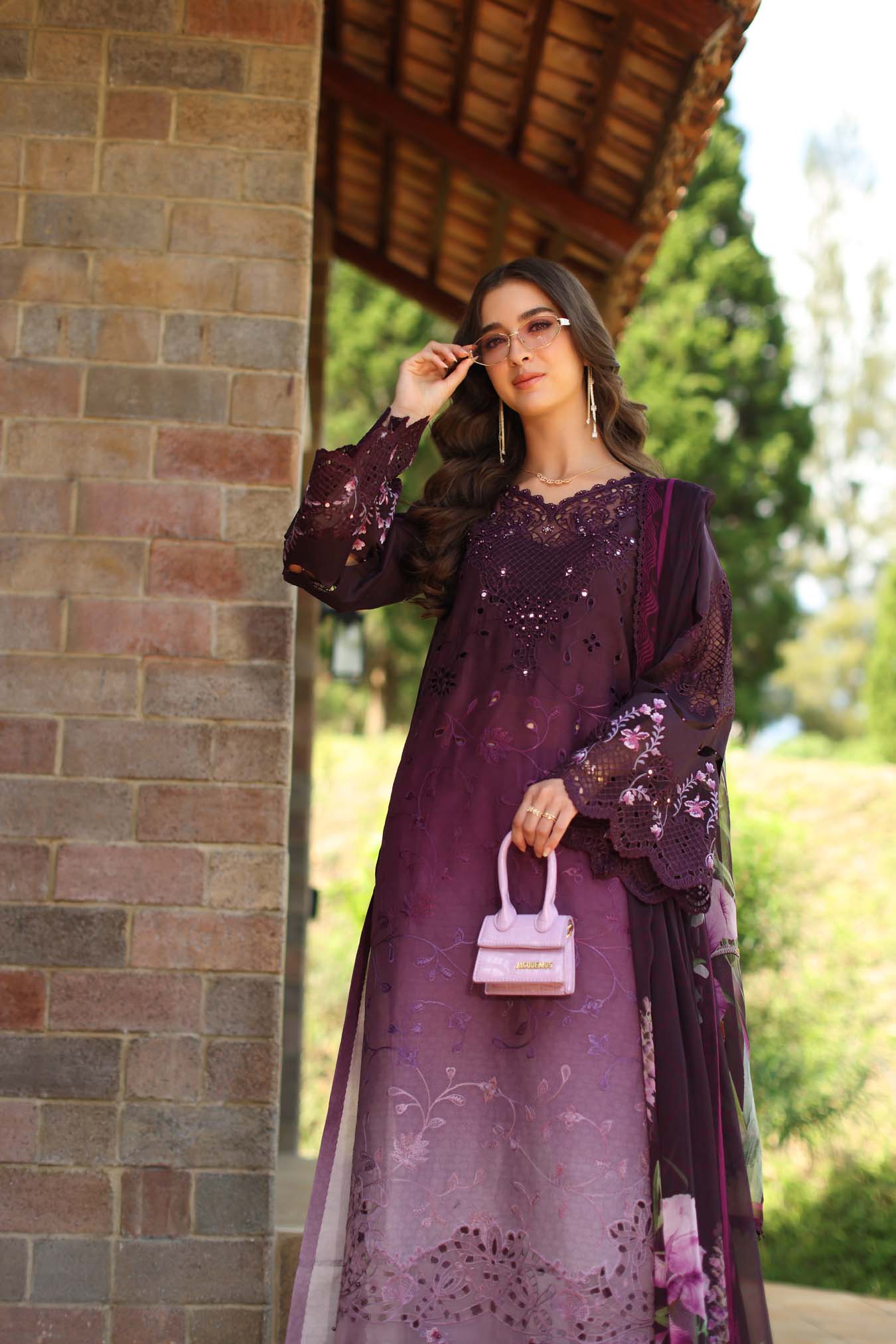 Luxury Eid Schiffli Laserkari Lawn – D4 - B - Seraphine