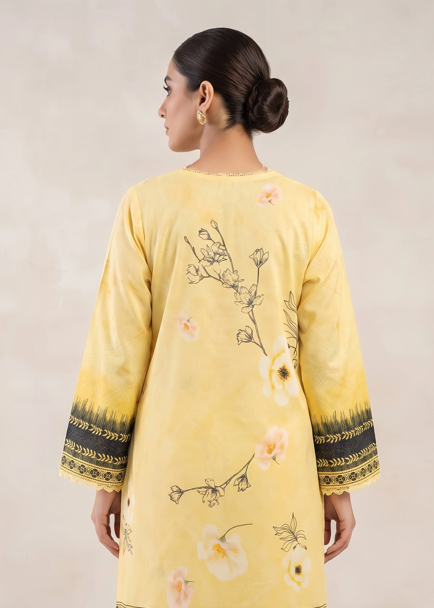 karandi Kurta Set in Light yellow