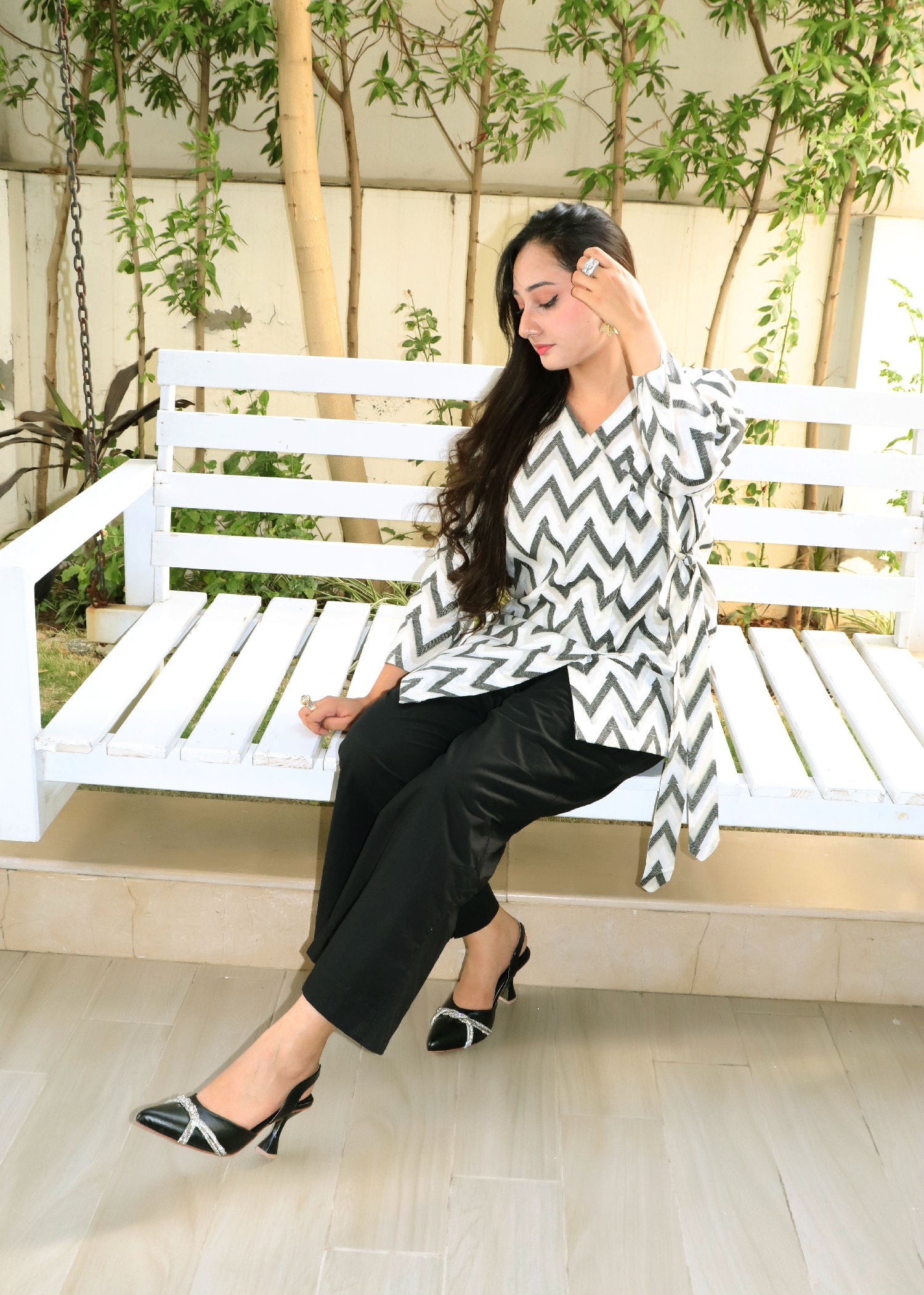 jacquard Co Ord Sets in White
